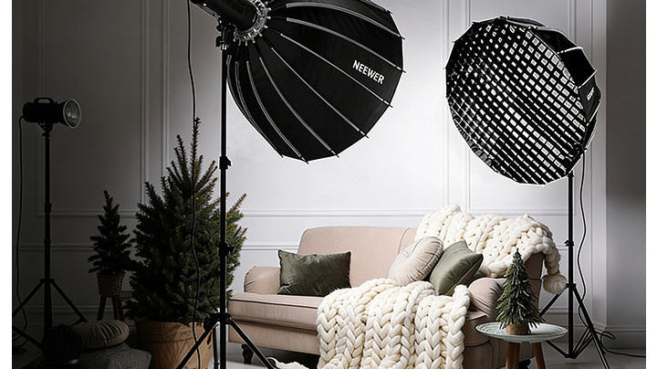 Two parabolic softboxes were used for the product shoot.