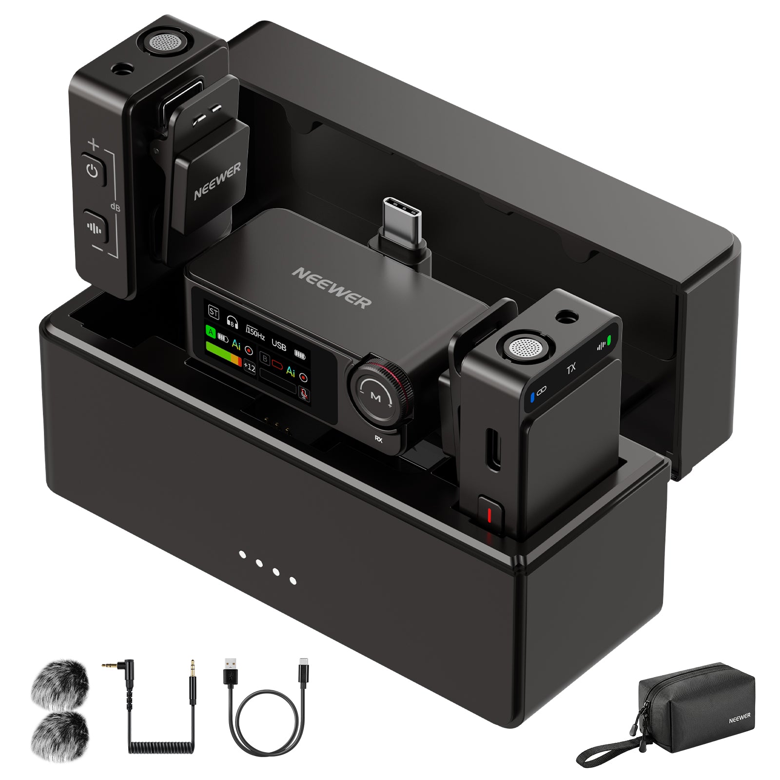 NEEWER CM36 PRO AI Noise-Cancelling Wireless Microphone