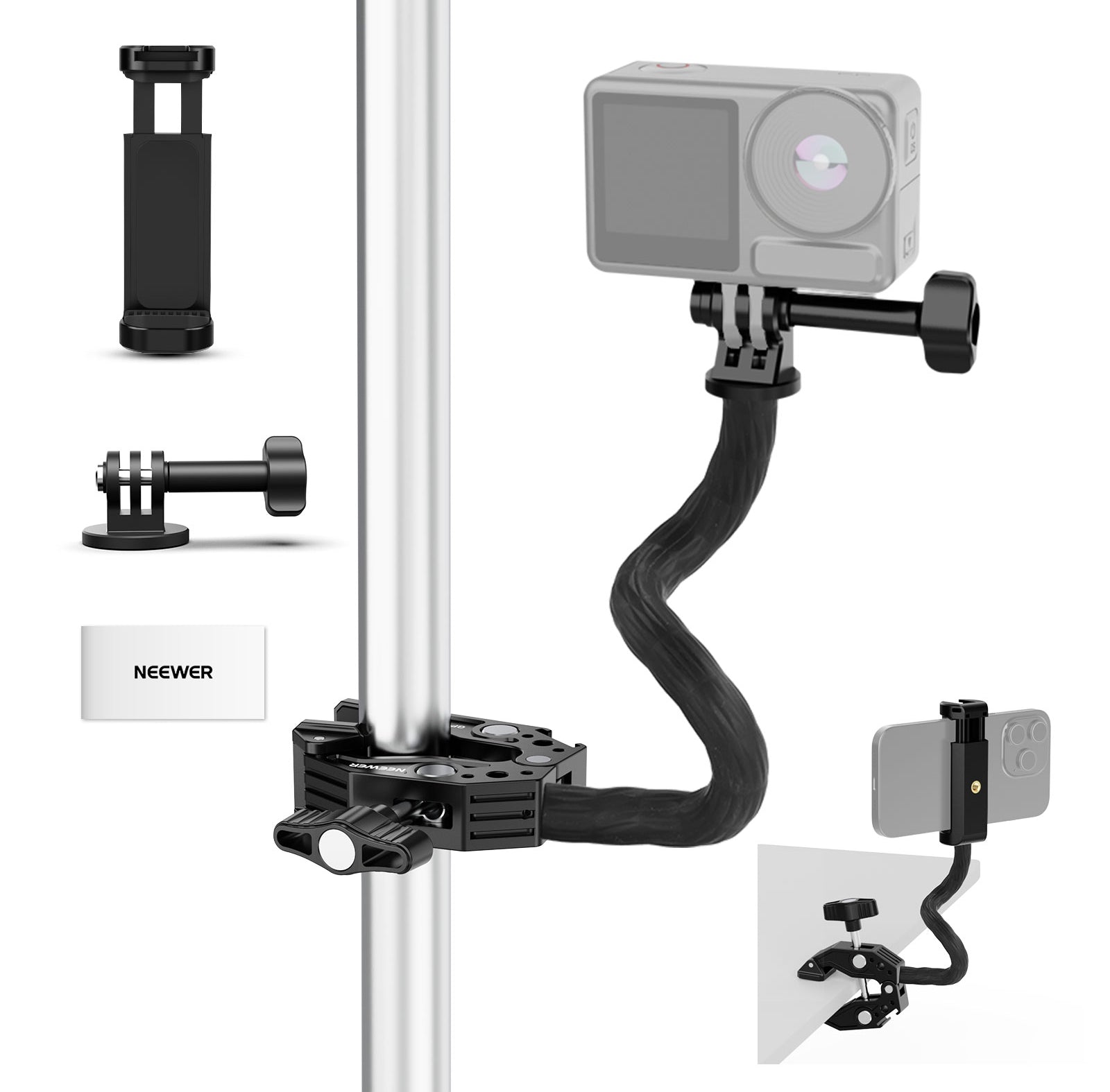 NEEWER GP-26 Action Camera Mount Kit with Super Clamp