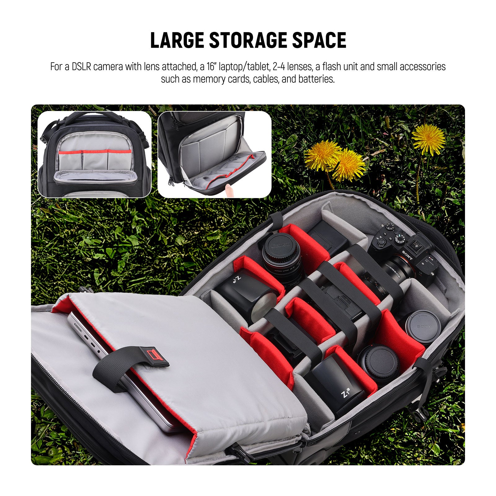 NEEWER PB027 Carry On Camera Roller Bag has large space for storage.