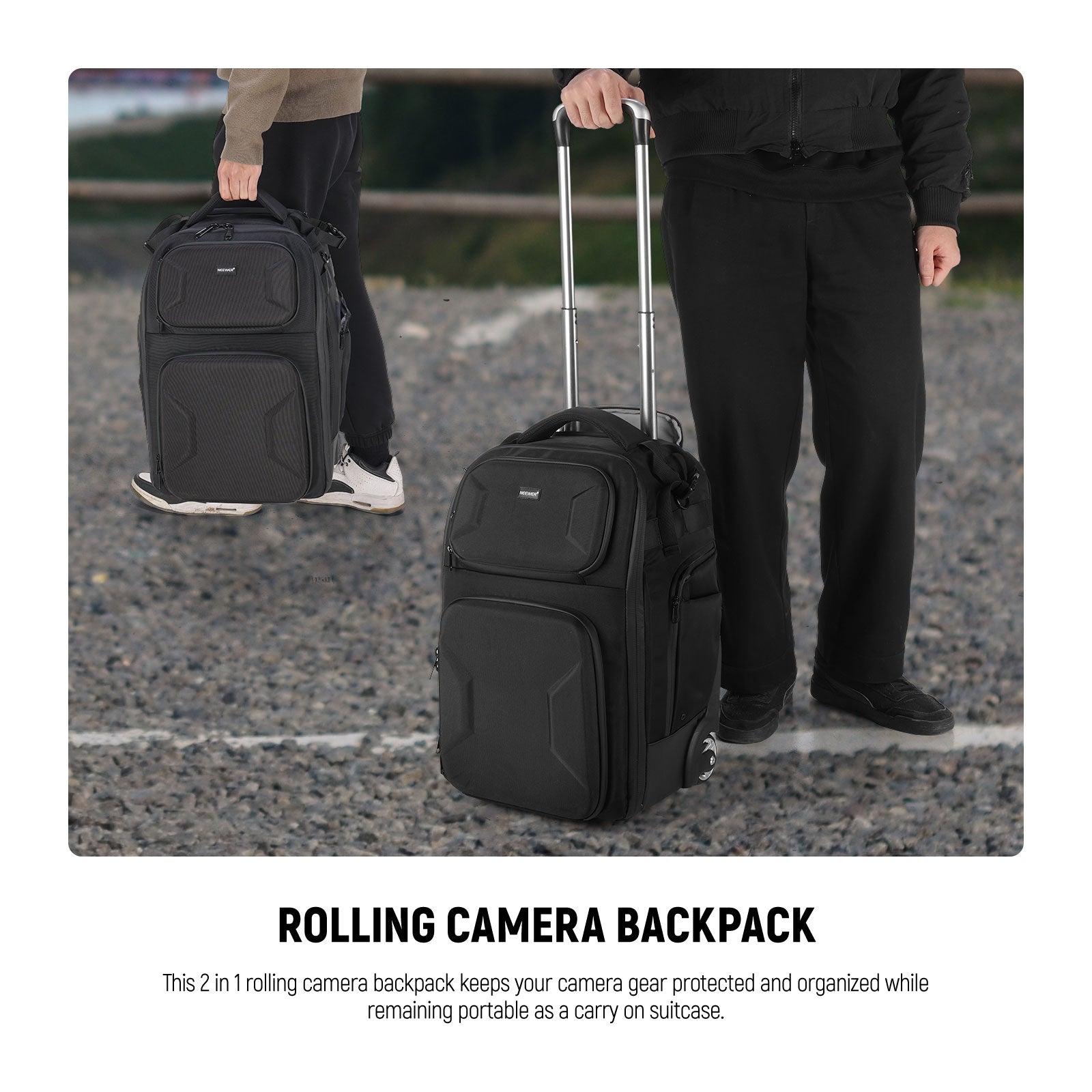 NEEWER PB027 is a rolling camera backpack.