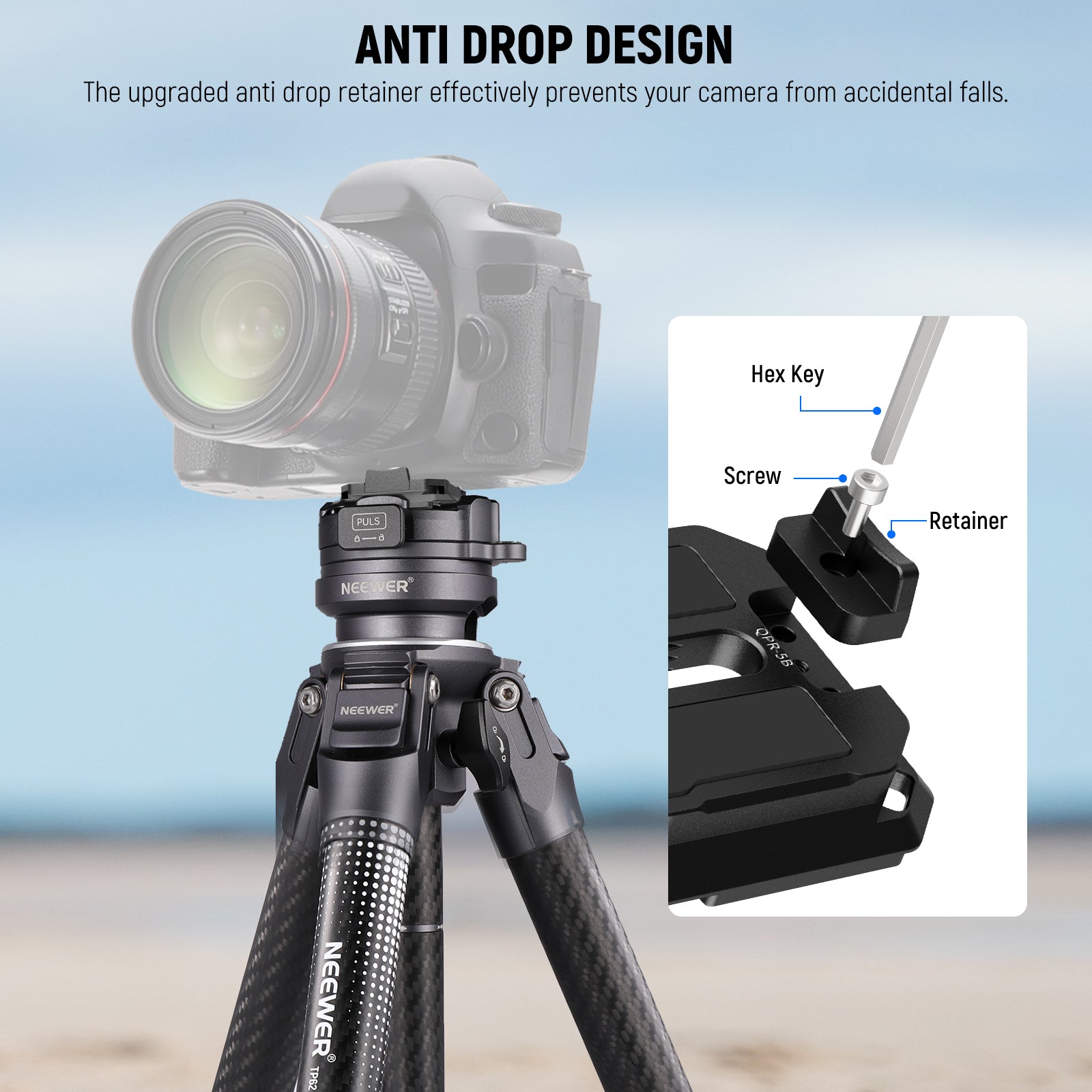 The upgraded anti off design effectively prevents your camera from falling.