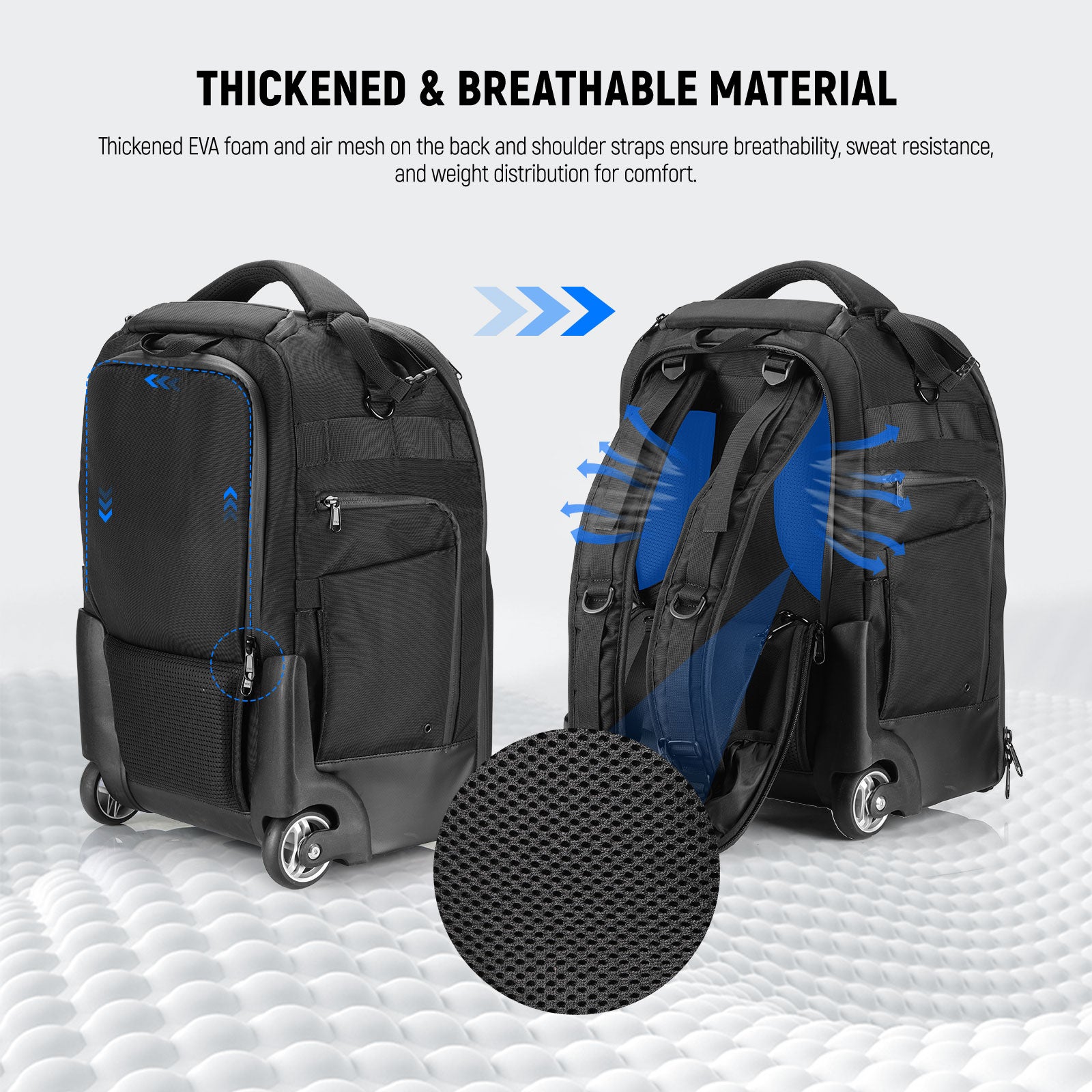 The main compartment is lined with customizable foam padded dividers