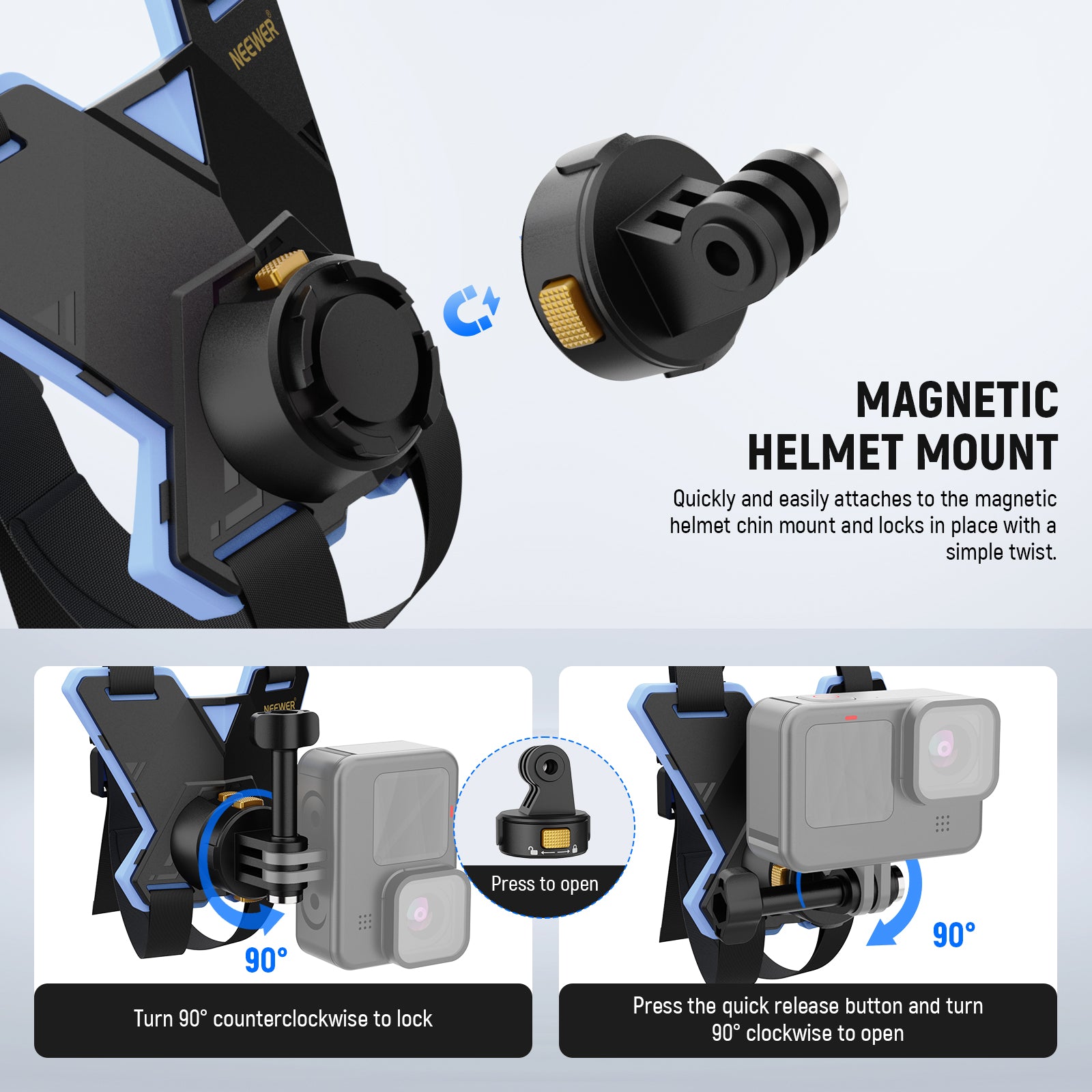 NEEWER GP19 Magnetic Action Camera Helmet Mount