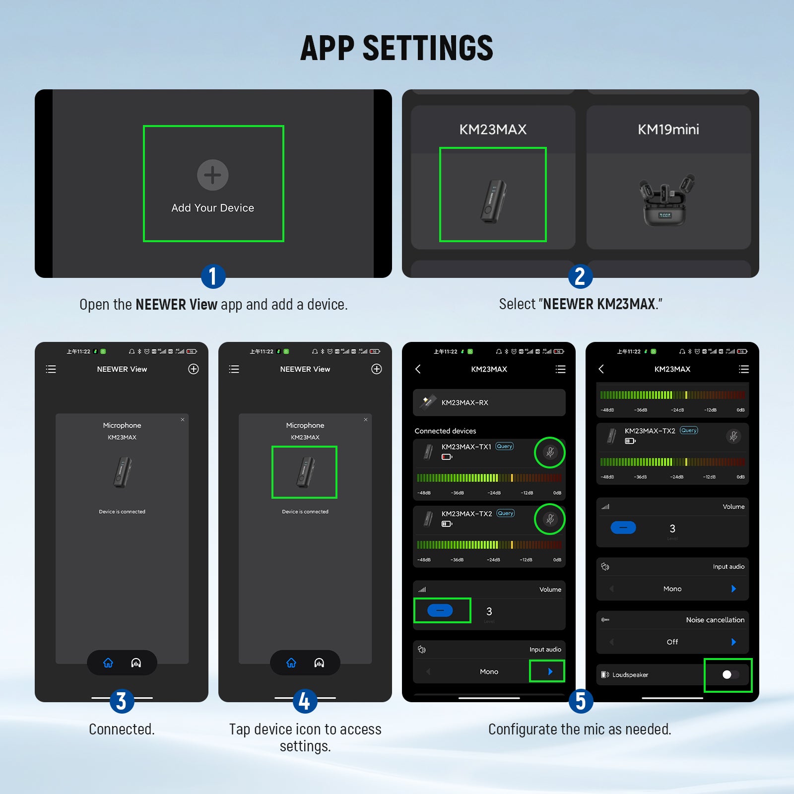When using the NEEWER View app or connecting to a computer, you can choose the 48KHz/24Bit sampling rate for detailed and natural vocal reproduction
