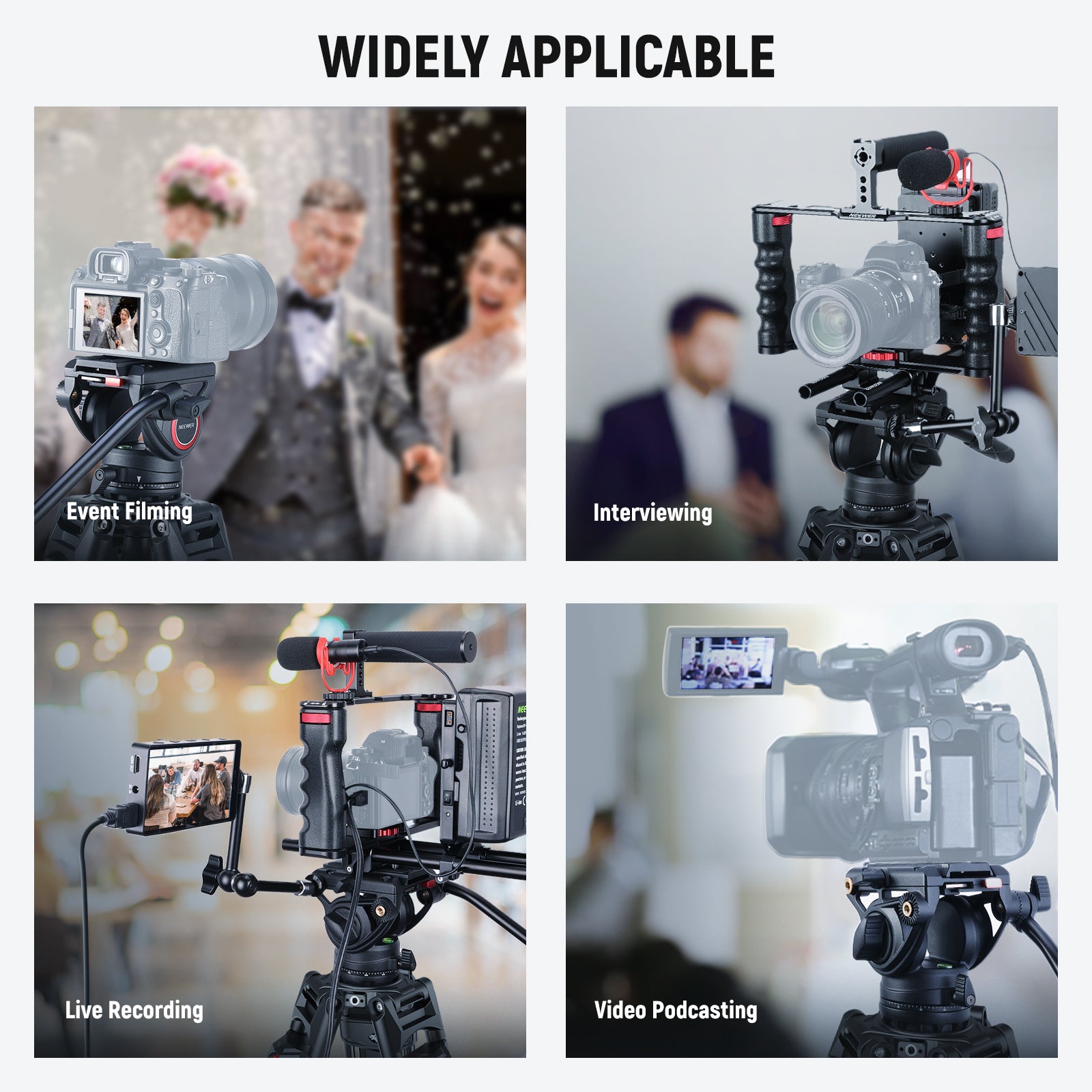 Wide Applications of the NEEWER LL27 Video Camera Tripod