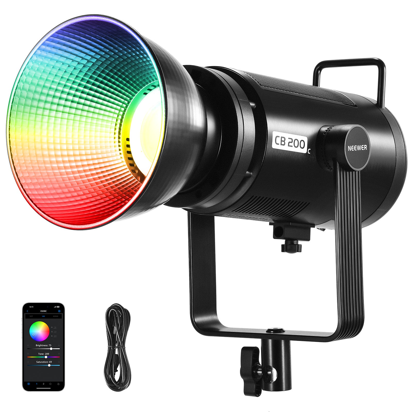 NEEWER CB200C 200W Powerful RGB COB LED Video Light