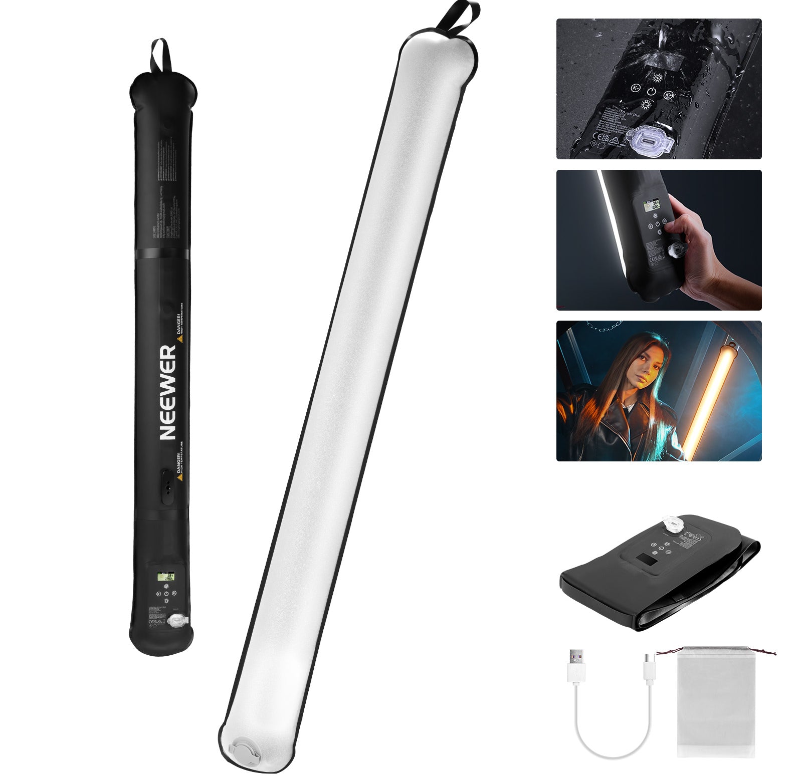 NEEWER GC21B 21W Bi Color Handheld LED Tube Light