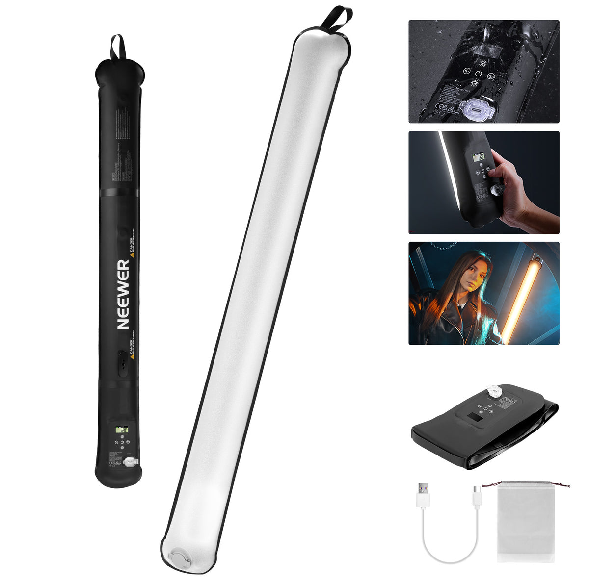 NEEWER GC21B 21W Bi Color Handheld LED Tube Light