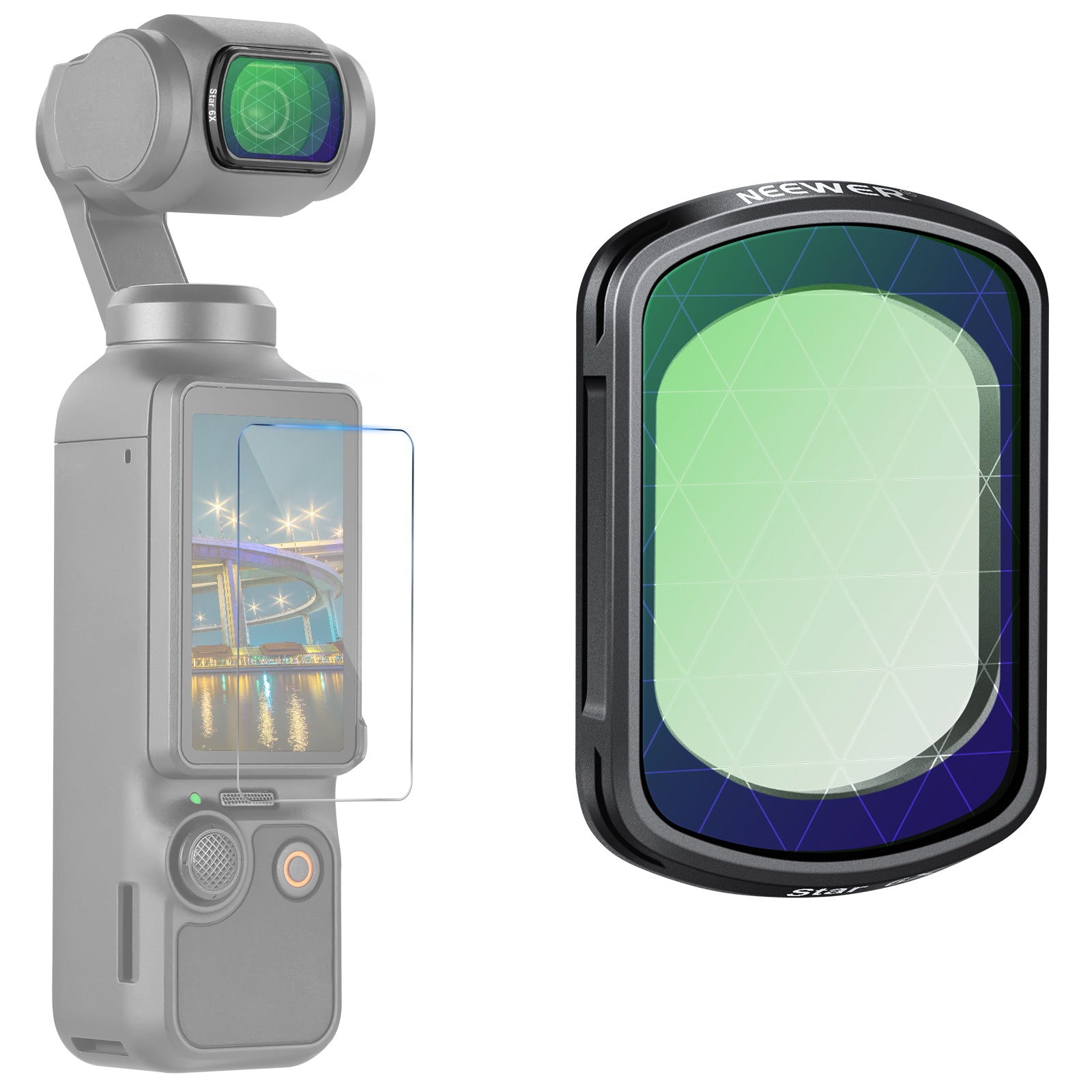 NEEWER FL-62 Magnetic 6 Point Star Filter For DJI Osmo Pocket 3