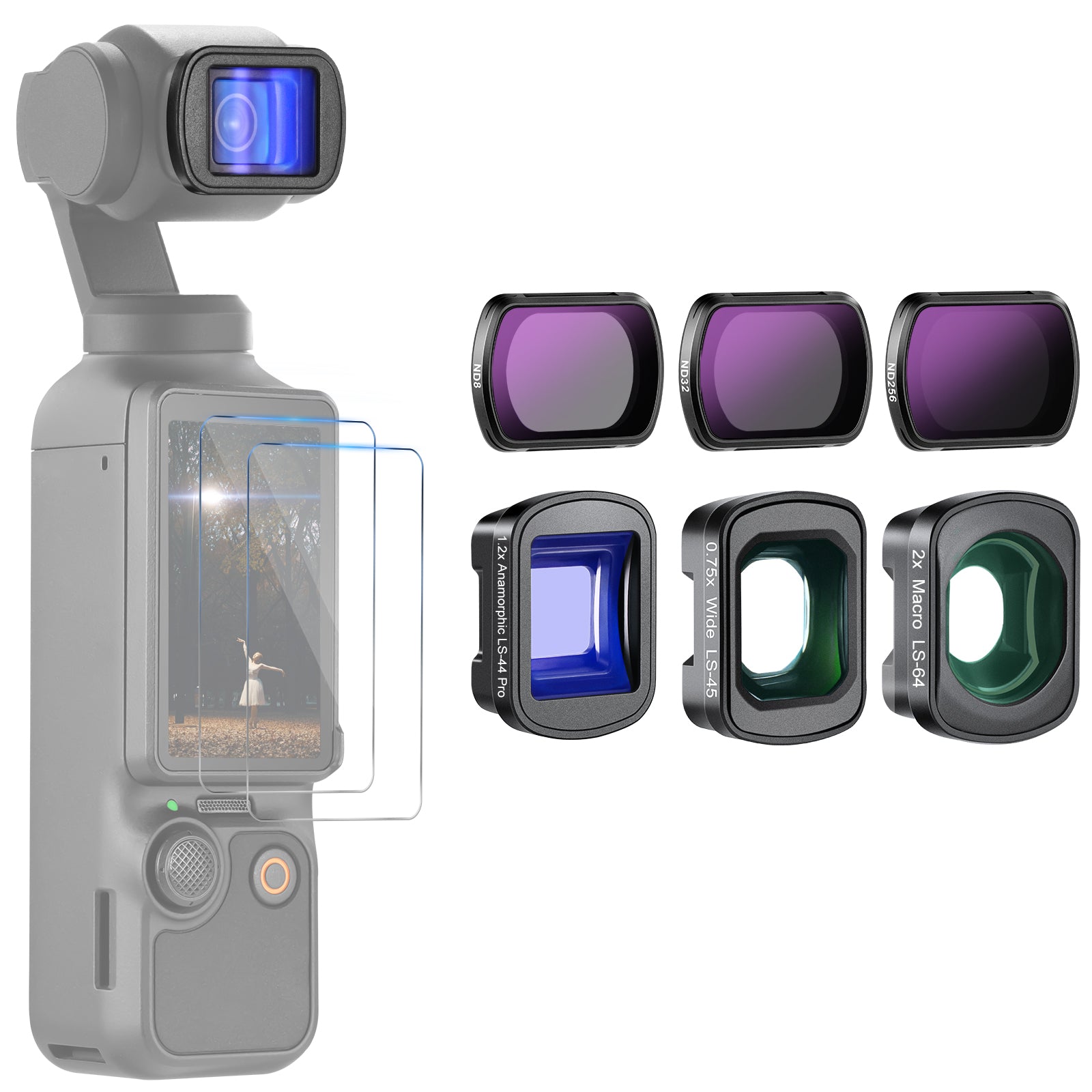 NEEWER 6 Pack Filter and Lens Set for DJI Osmo Pocket 3 - ND Filter with Lens