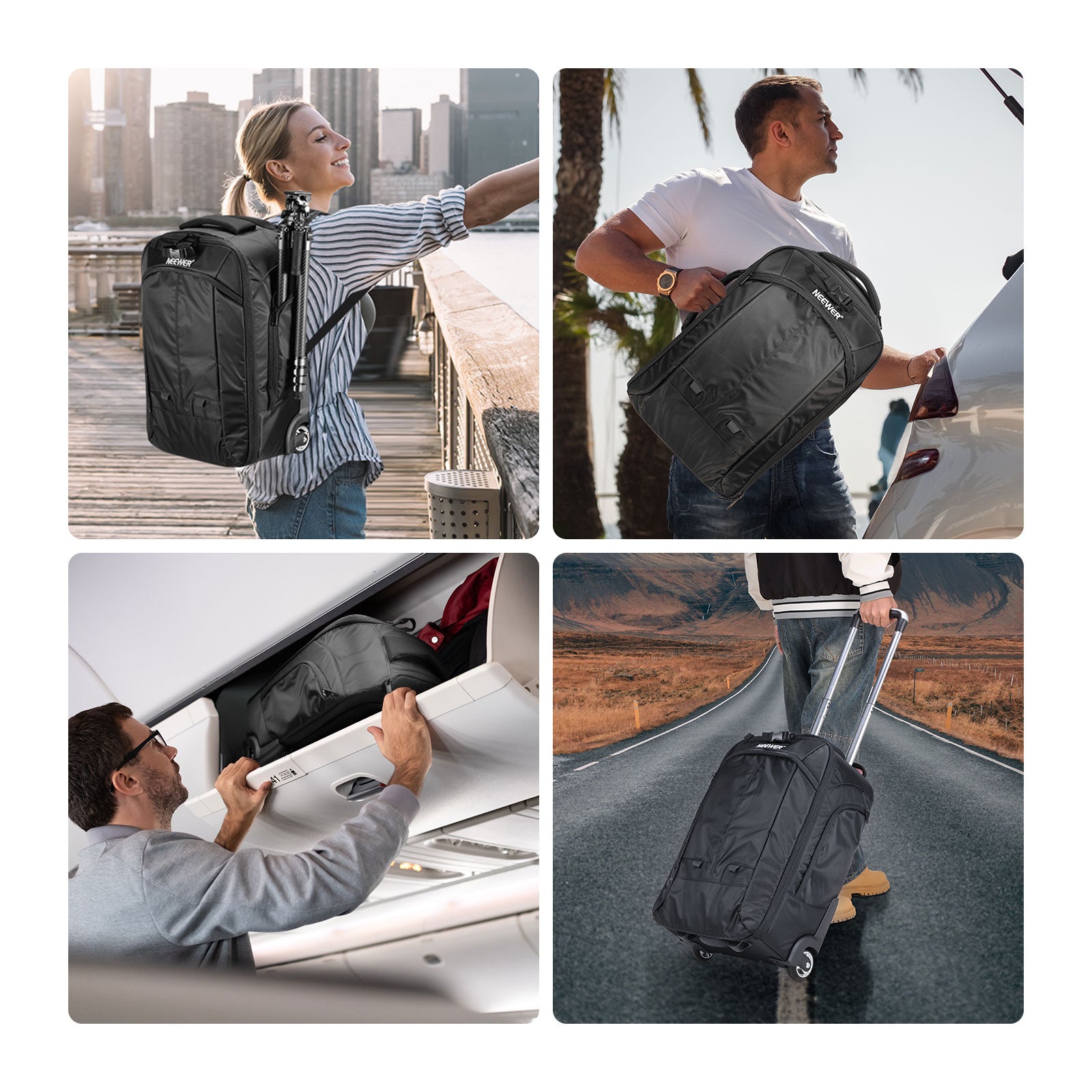 Wide Applications of the NEEWER 2-in-1 Rolling Camera Bag