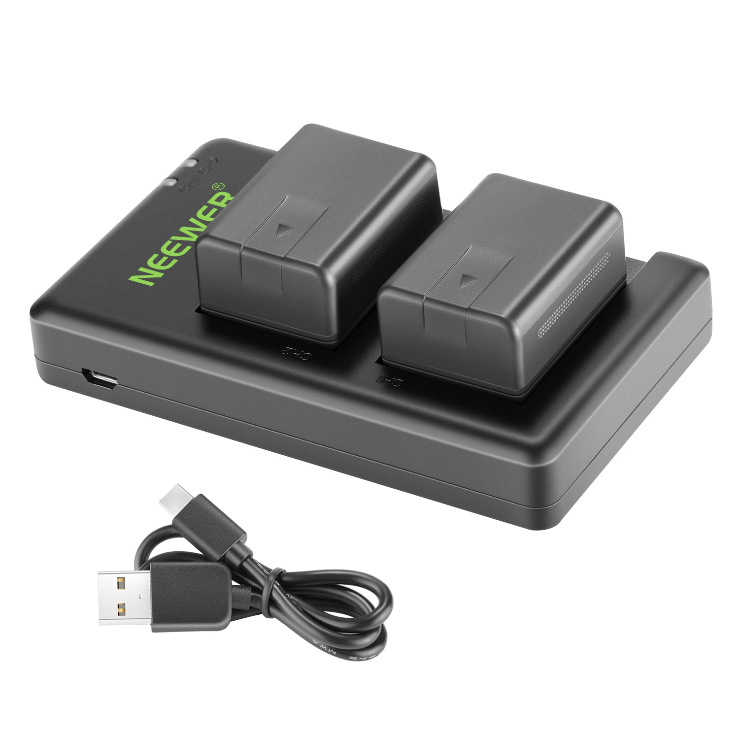 NEEWER 2-Pack 1950mAh VW-VBT190 Battery Charger Set - NEEWER