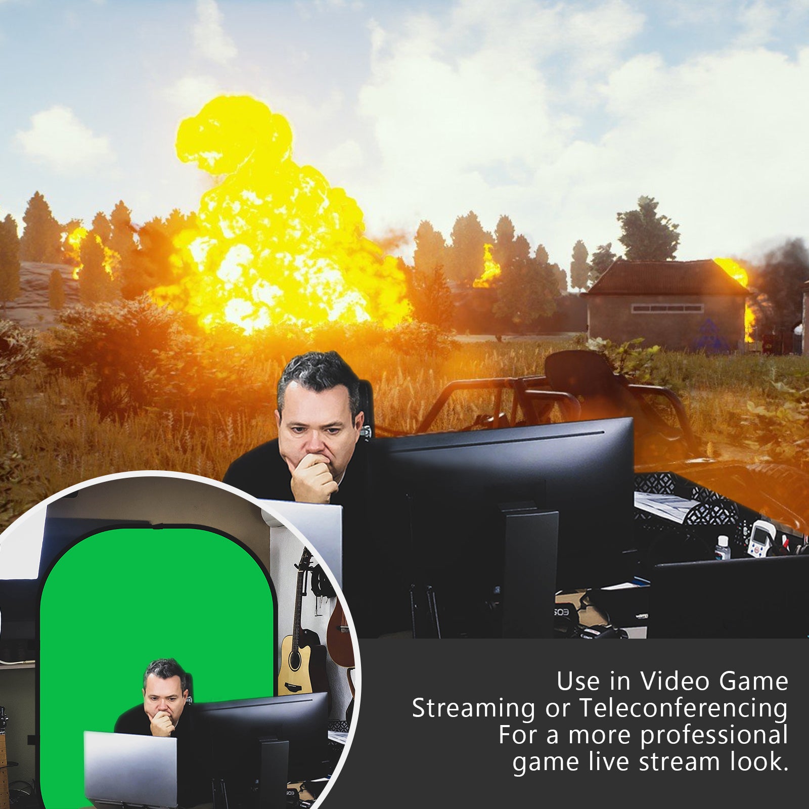 NEEWER 1.5x2M 2-in-1 Backdrop with stand offers a more professional game live stream look.