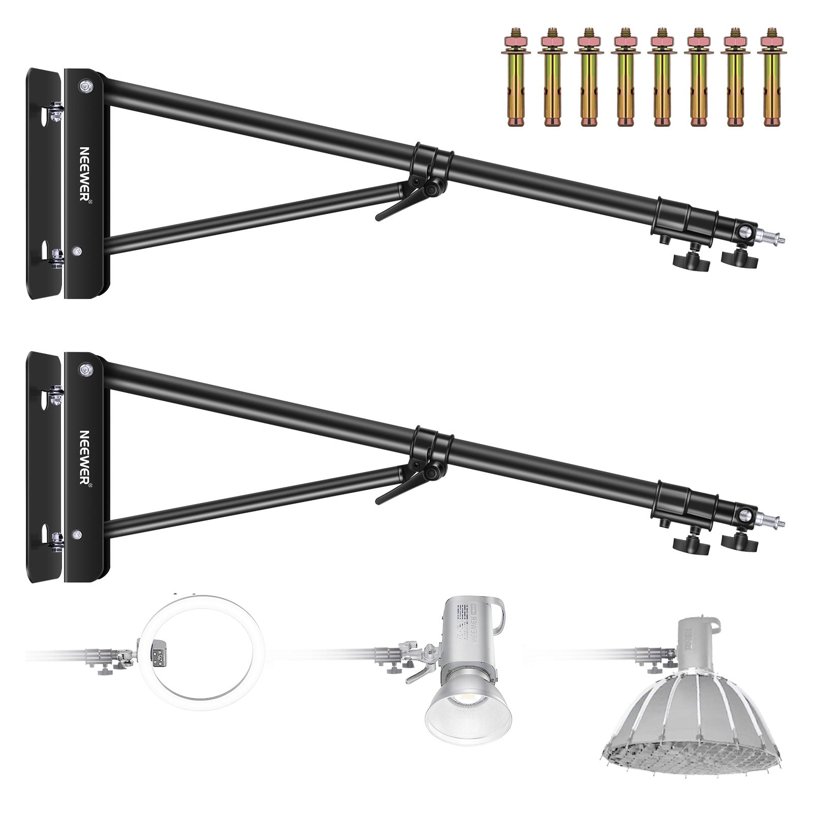 2 Pack NEEWER 180CM Wall Boom Arms