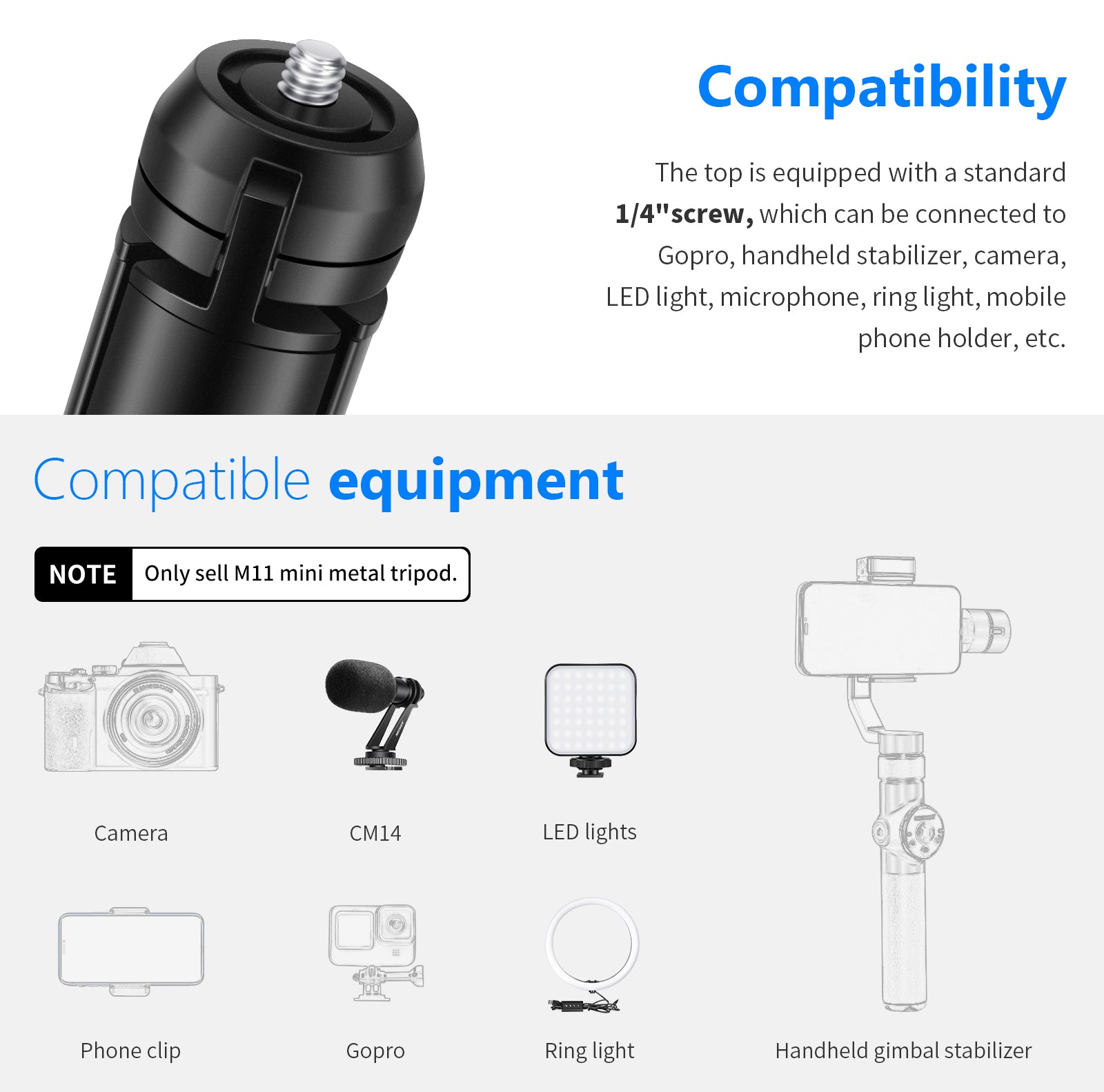 Wide Compatibility of the NEEWER Compact Tabletop Tripod