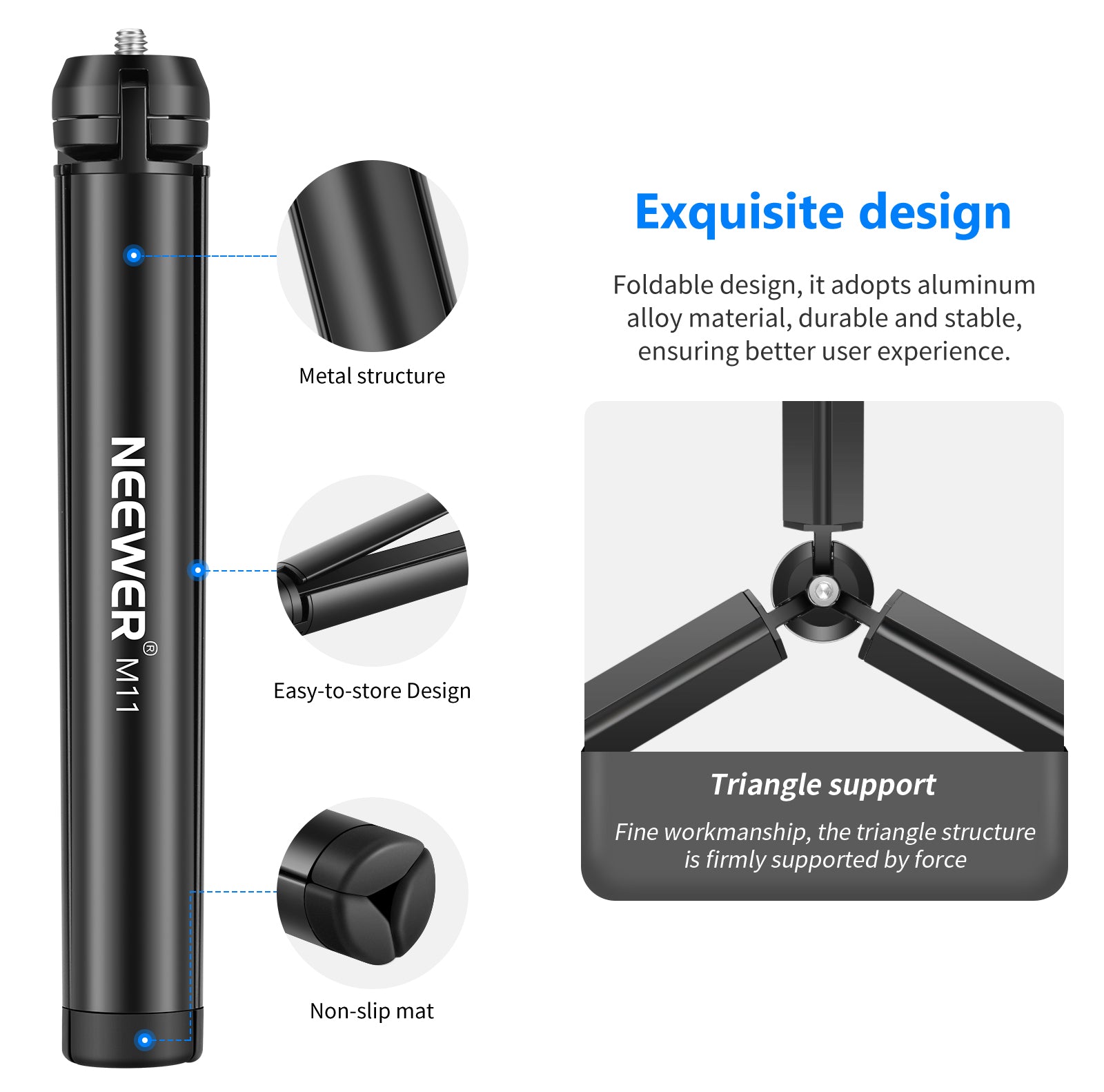 NEEWER Compact Foldable Tabletop Tripod
