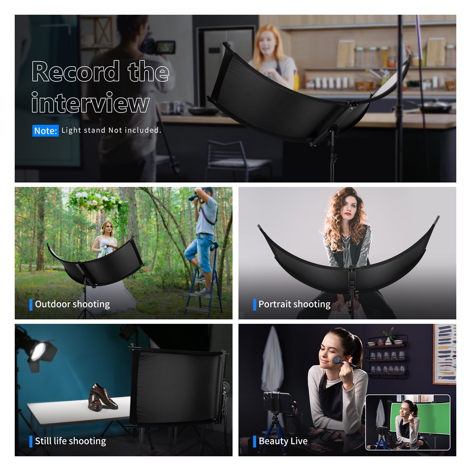 Wide Applications of the NEEWER Clamshell Photography Reflector