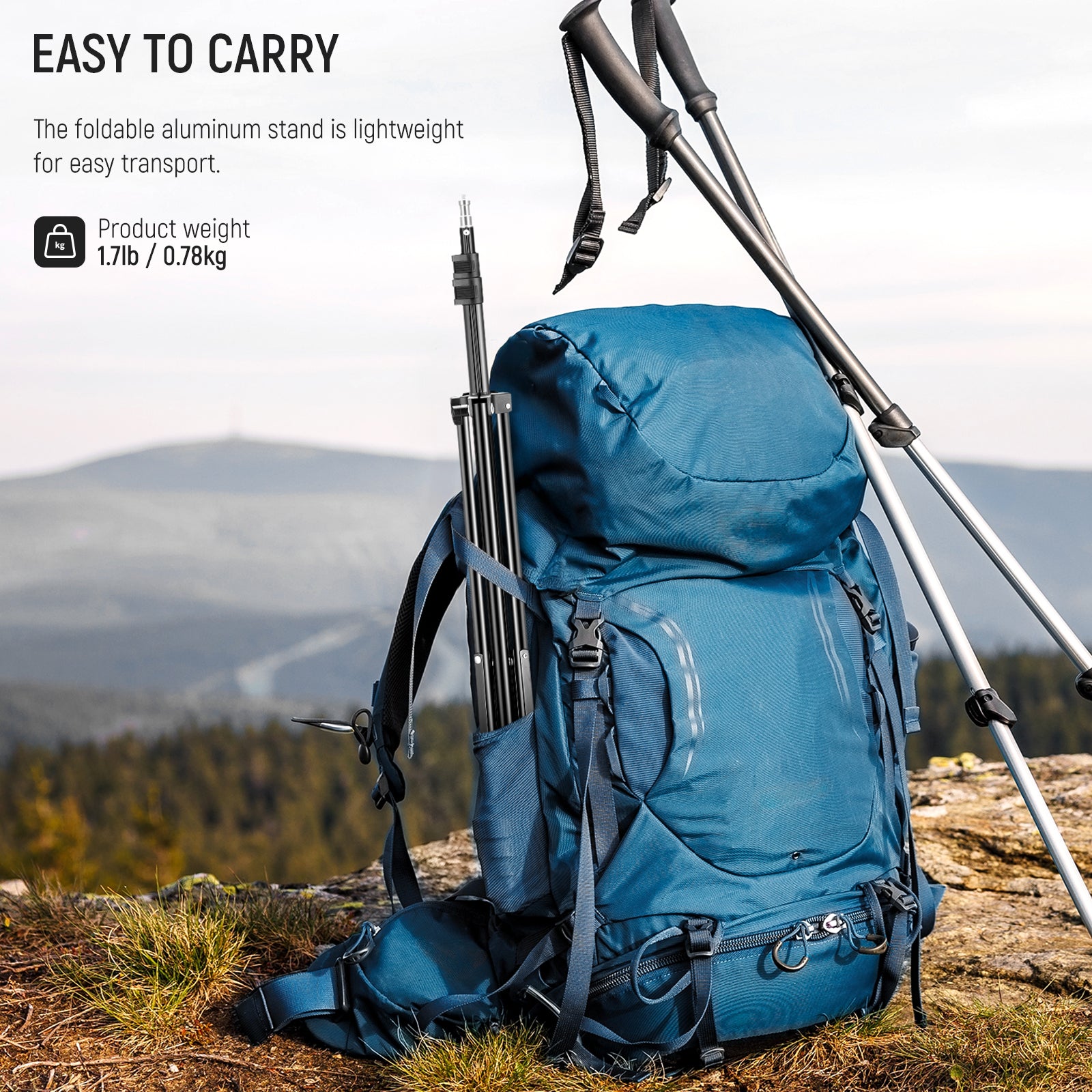 NEEWER ST210 Portable Light Stand is easy to carry.