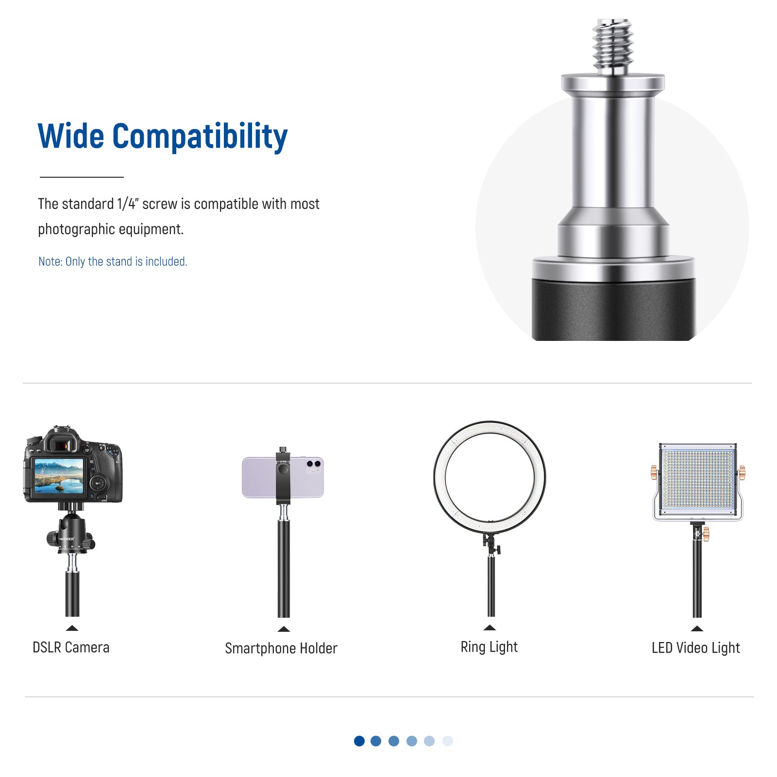 Wide Compatibility of the NEEWER ST-DT3560 Desk Mount Stand