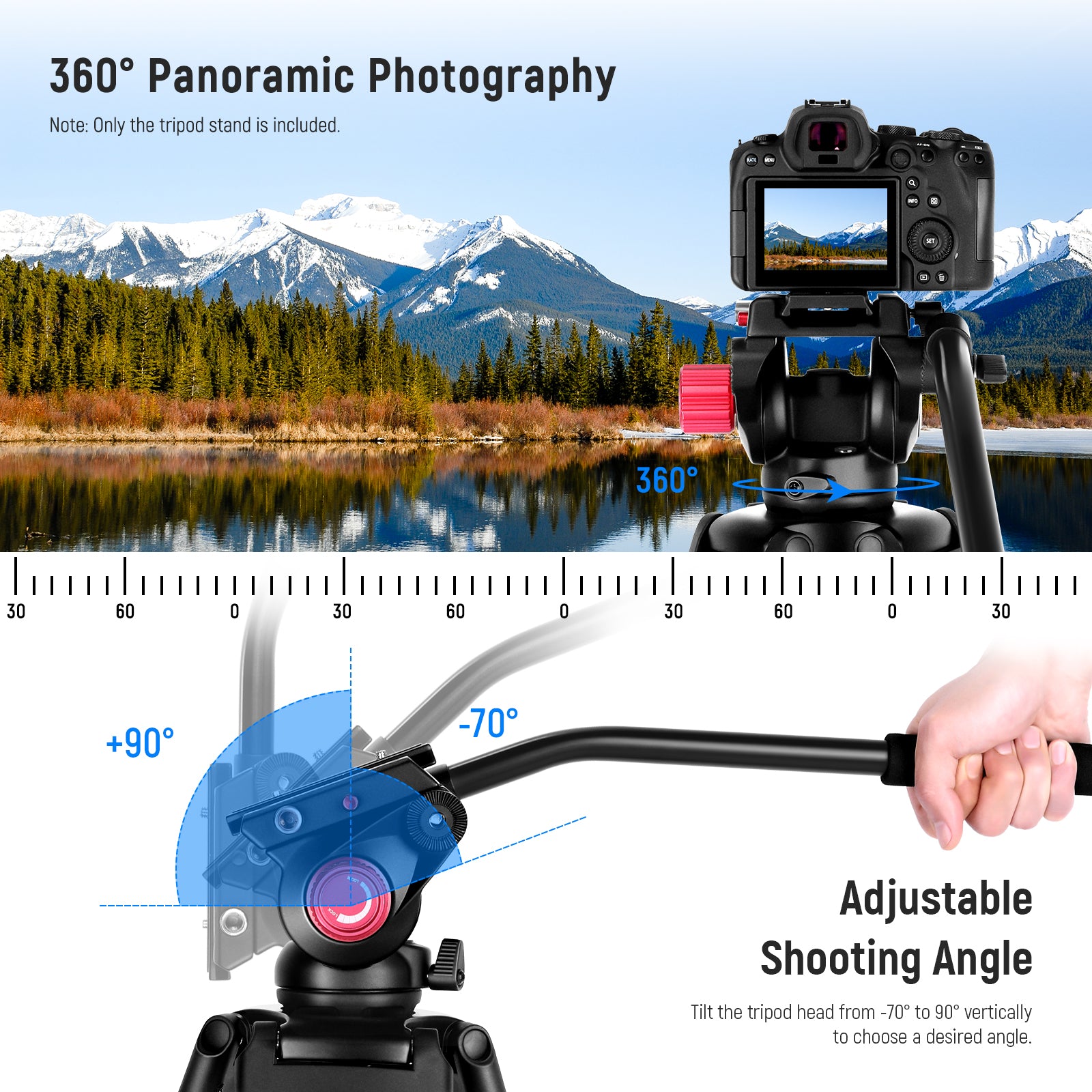 NEEWER DS801 Heavy Duty Tripod is ideal for 360° panoramic photography.