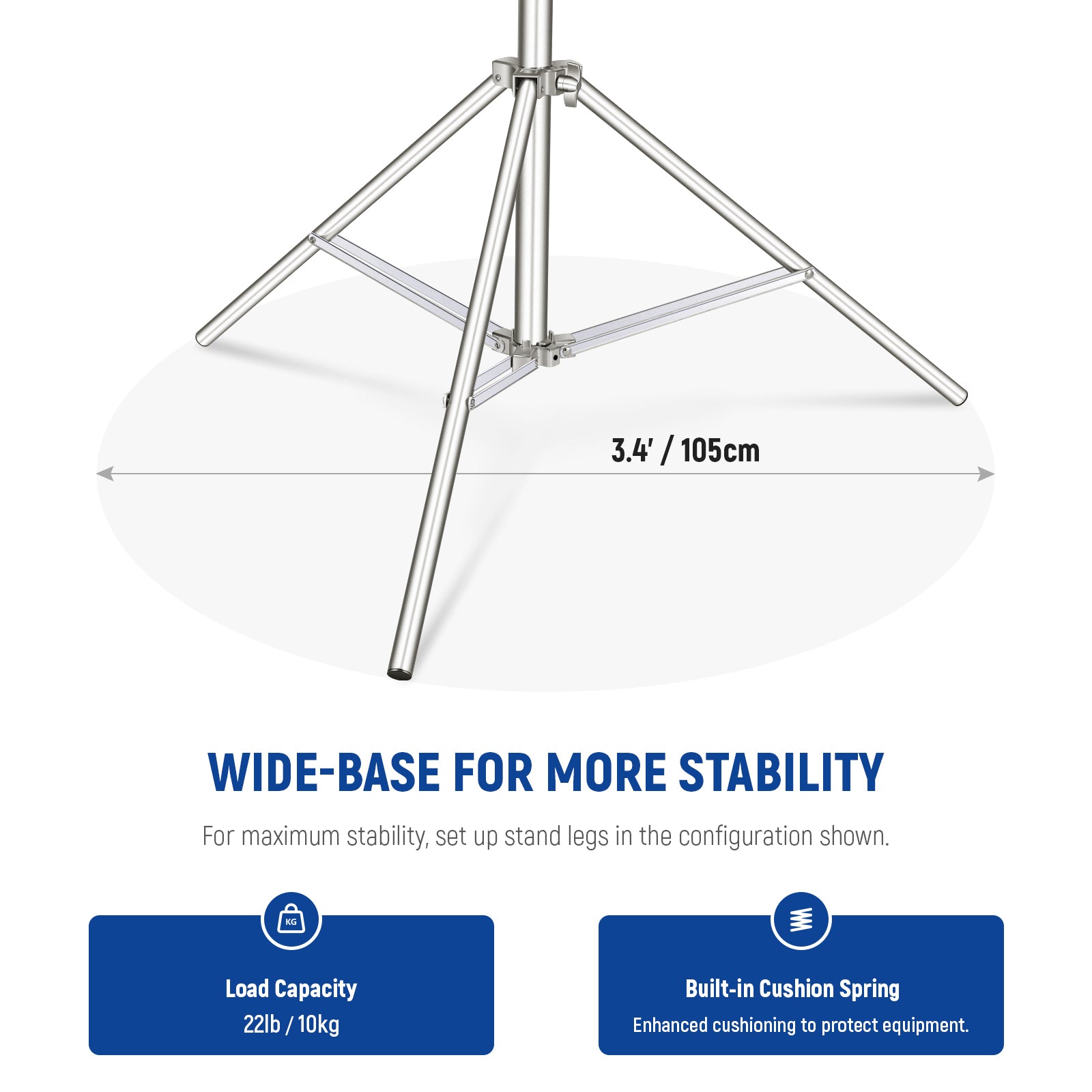 NEEWER ST-280SS Photography Light Stand is more stable.