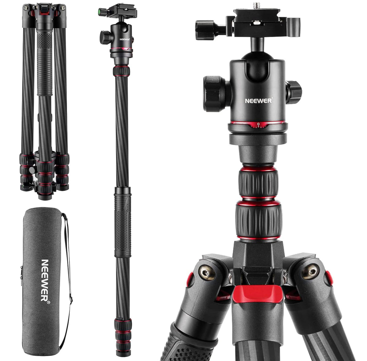 NEEWER N55CR Carbon Fiber Tripod