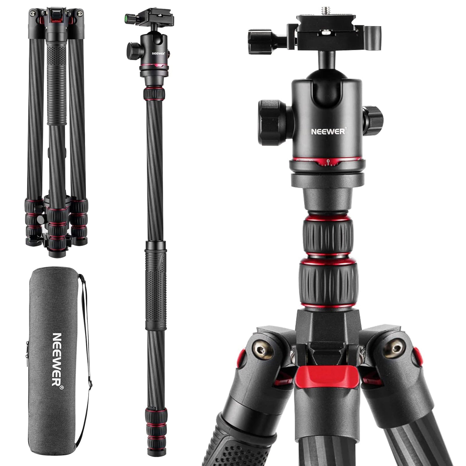 NEEWER N55CR Carbon Fiber Tripod