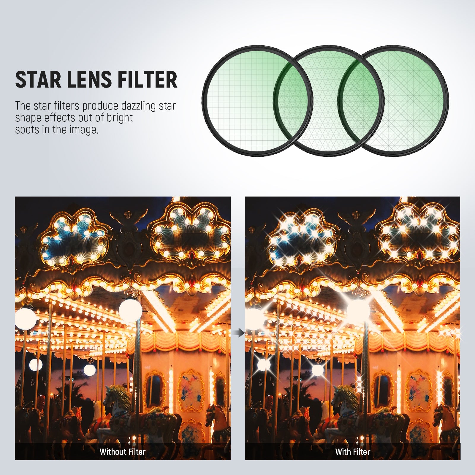 NEEWER 3PCS Star Lens Filters