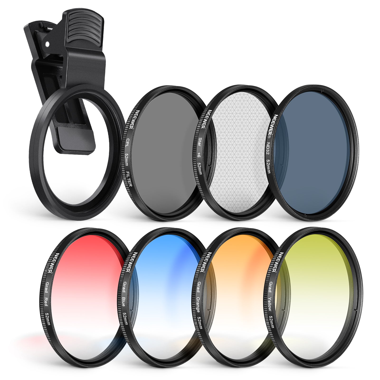 NEEWER 52mm Lens Filters Kit for Phone & Camera