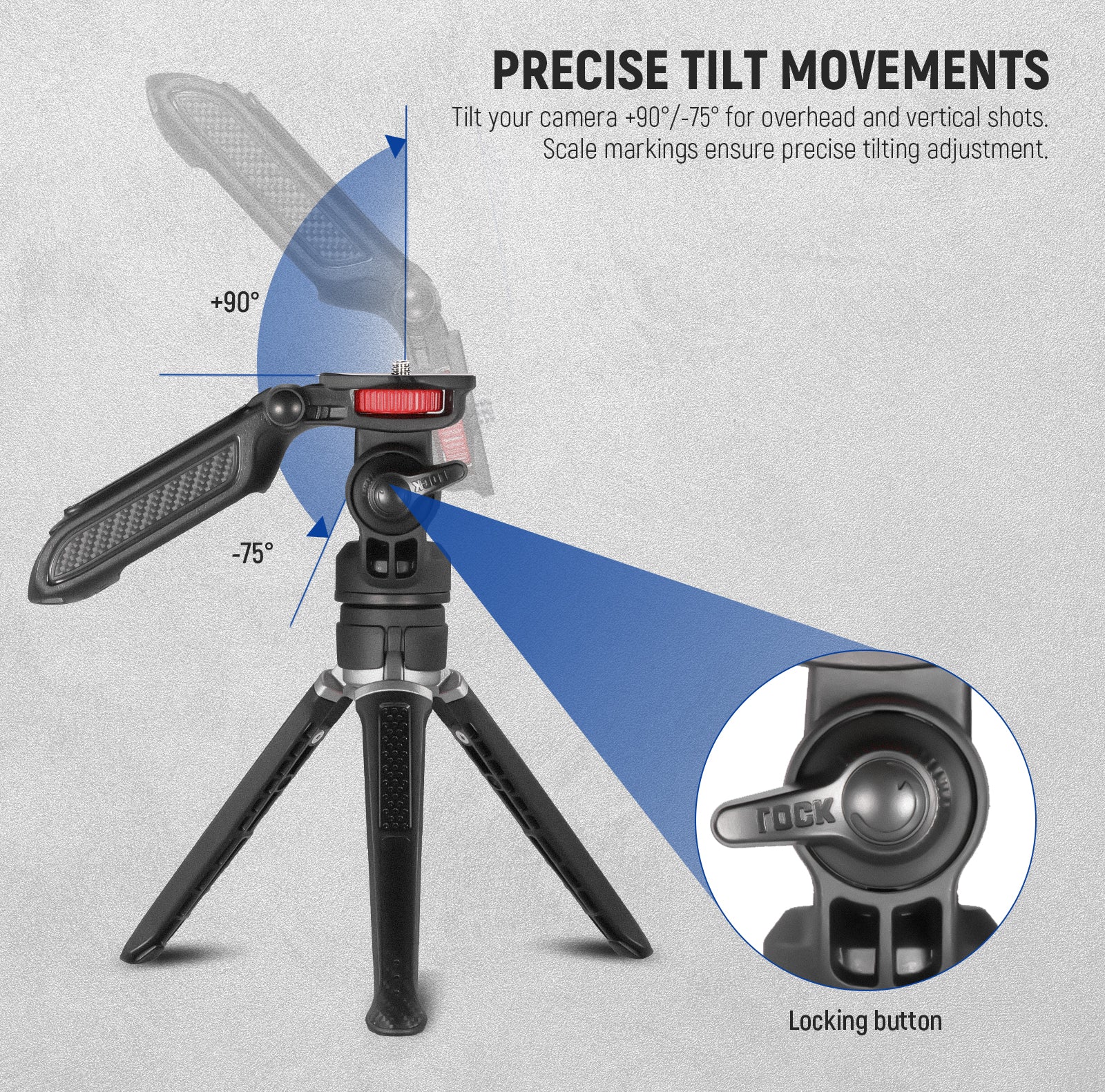 NEEWER TS003 Mini Tripod allows for precise tilt movements.