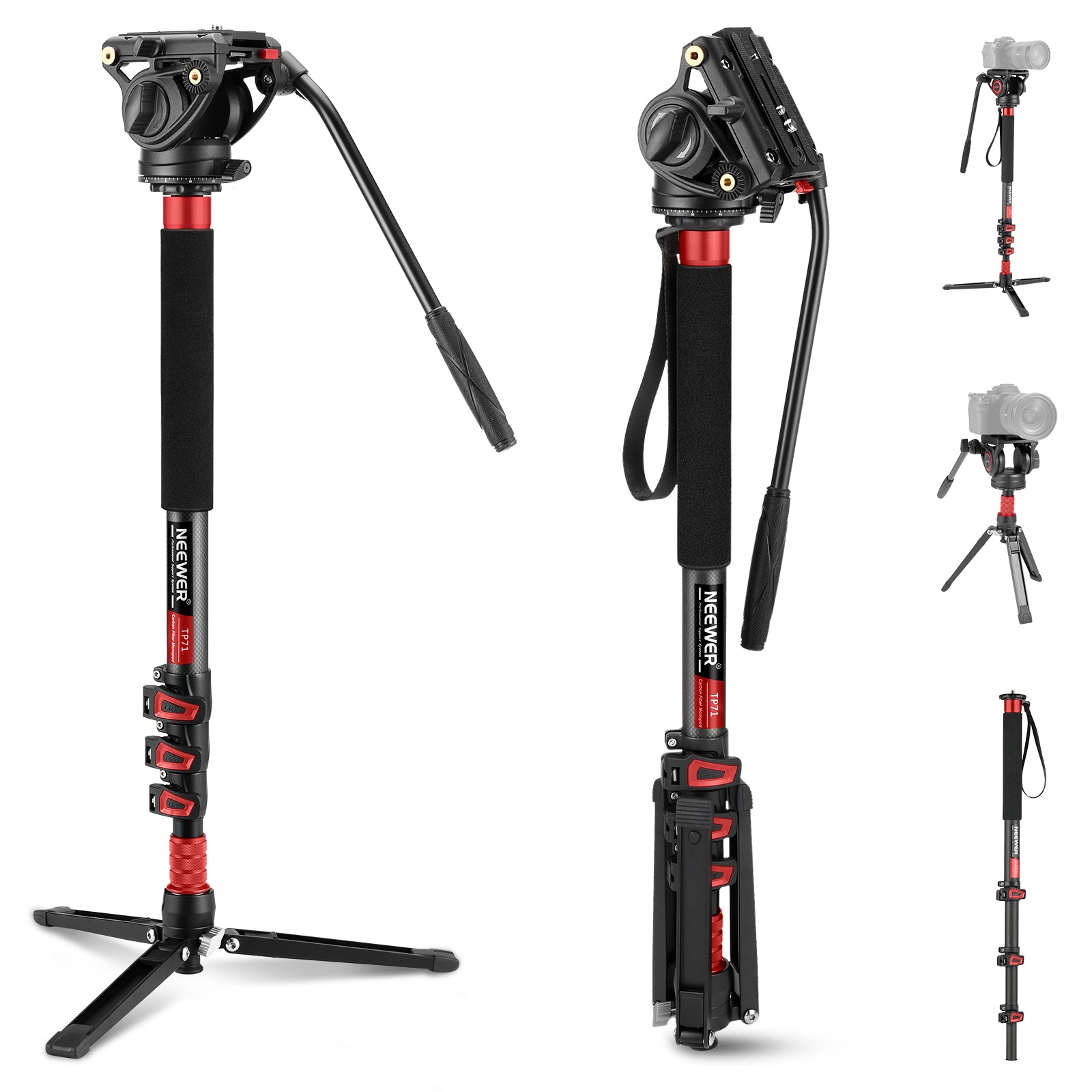 NEEWER TP71 Pro Camera Monopod + Fluid Video Head
