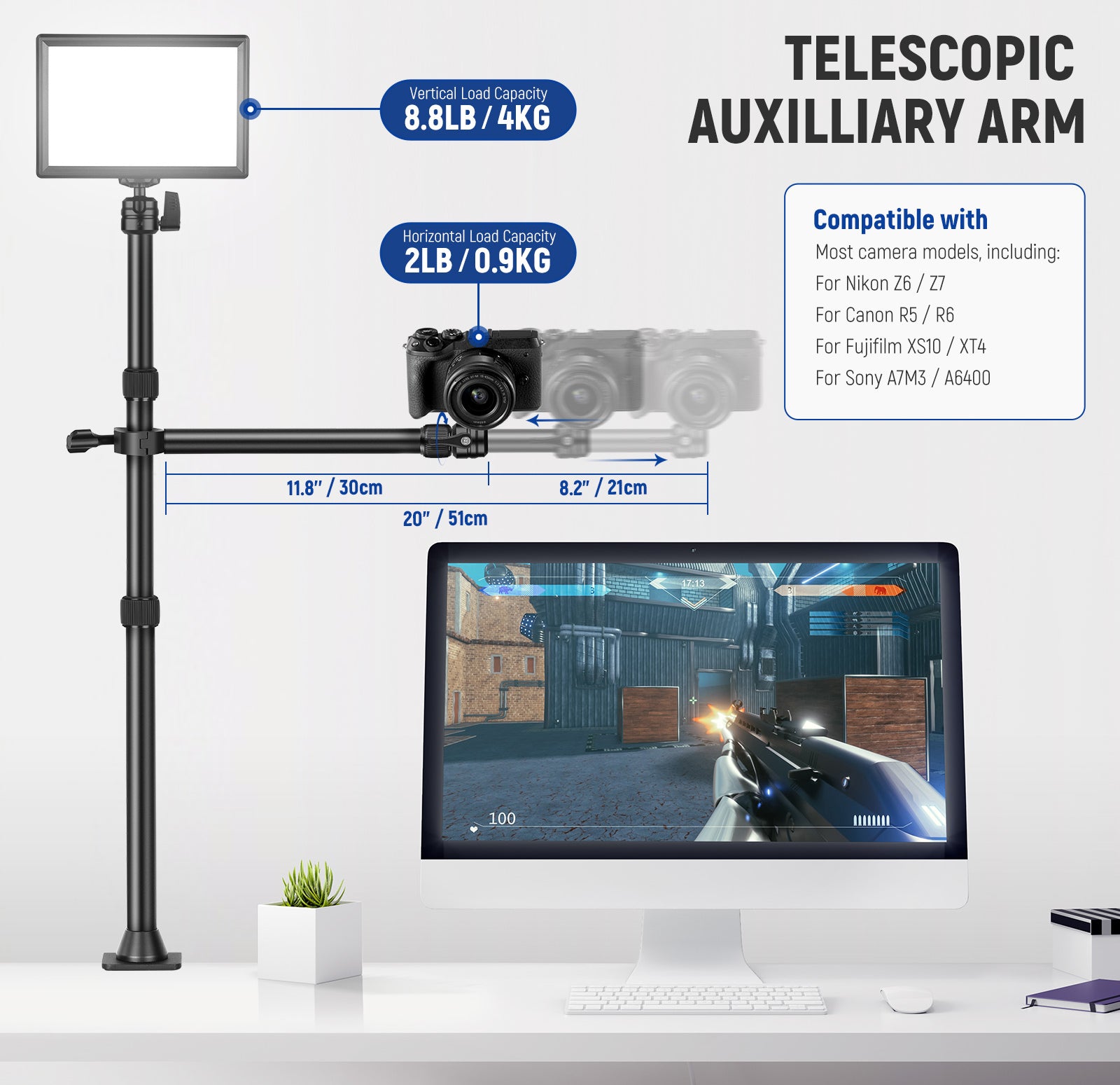 DS001 2 Section Horizontal Holding Arm