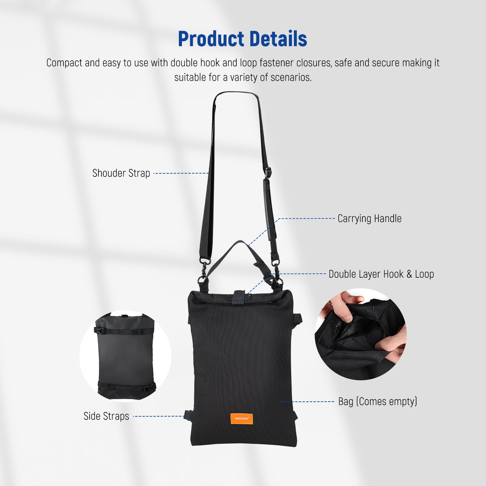 Product details of the NEEWER SB-BL5 Sandbag for Photography