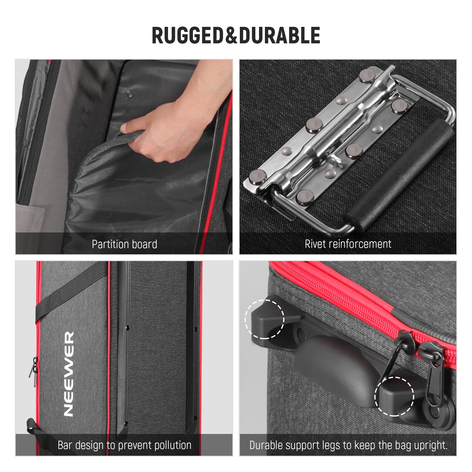 NEEWER PB005 Trolley Case with Wheels is durable.