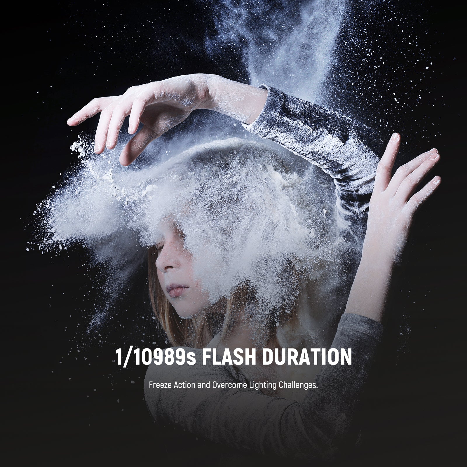 NEEWER Q4 400Ws Studio Flash provides a flash duration of 1/209-1/10989s
