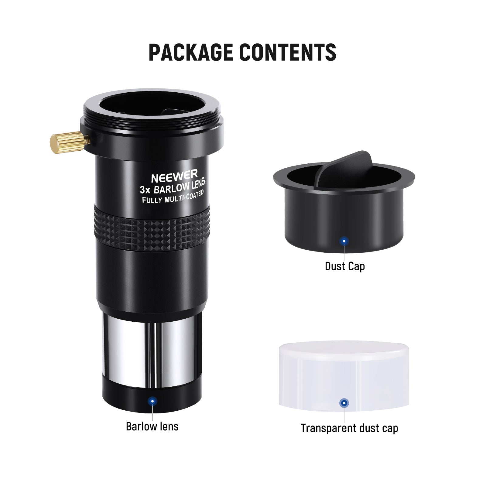 Package Contents of the NEEWER LS-T11 3X Barlow Len