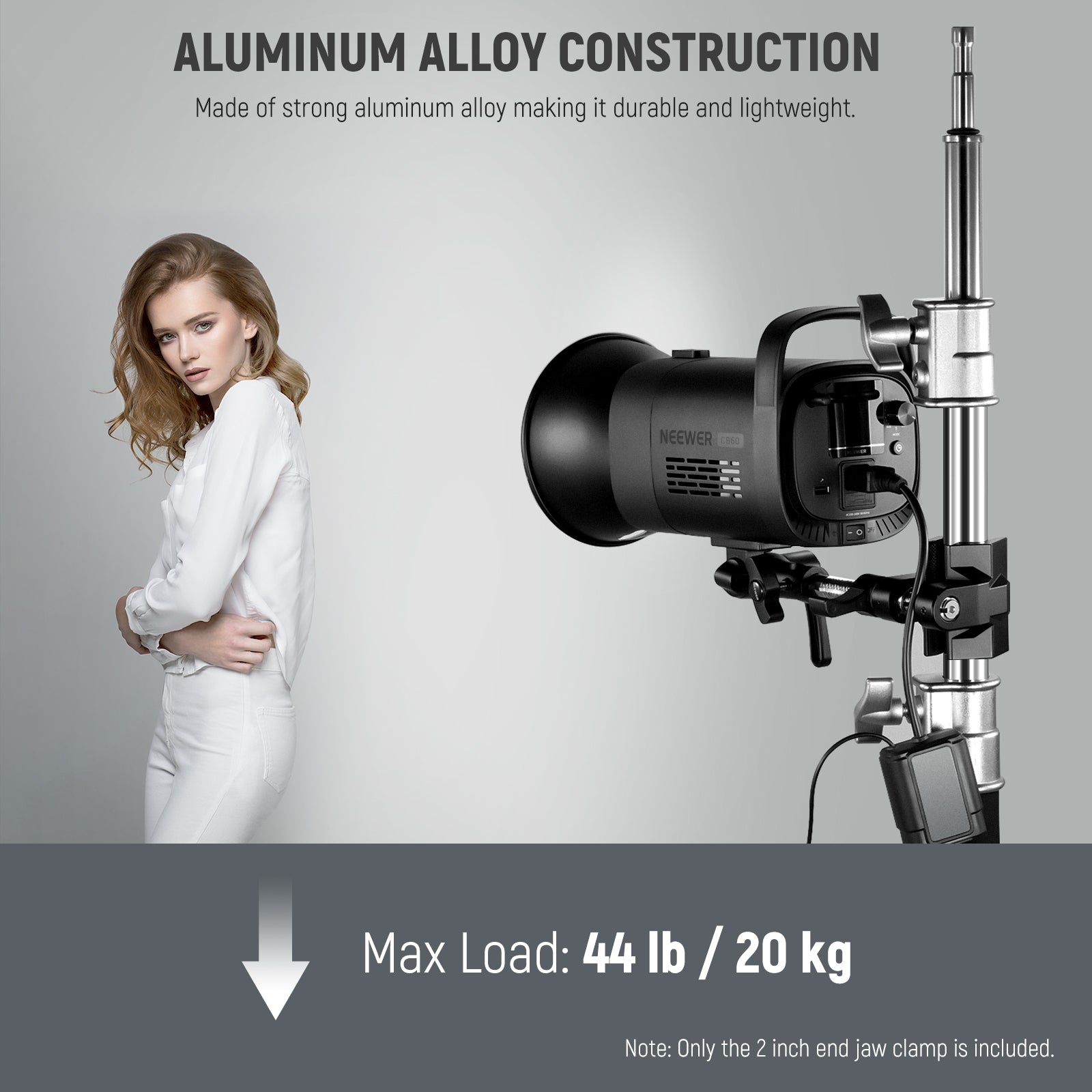 robust stainless steel shaft and aluminum alloy jaw