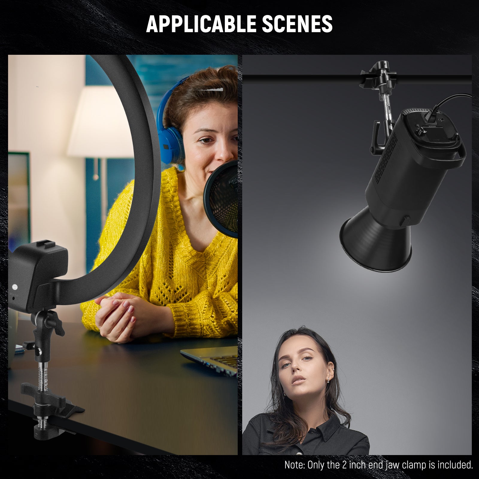 Scenarios for NEEWER UA015 End Jaw Grip