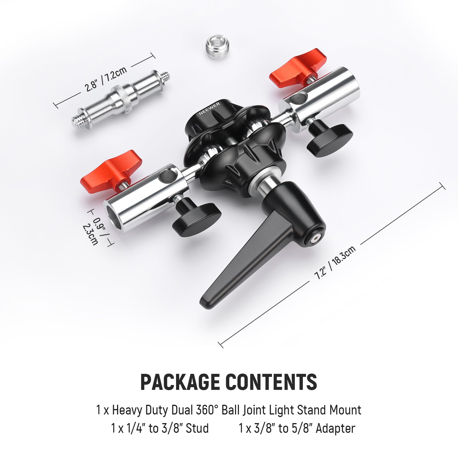Package Contents of the NEEWER UA020 Heavy Duty Light Stand Mount Adapter Kit