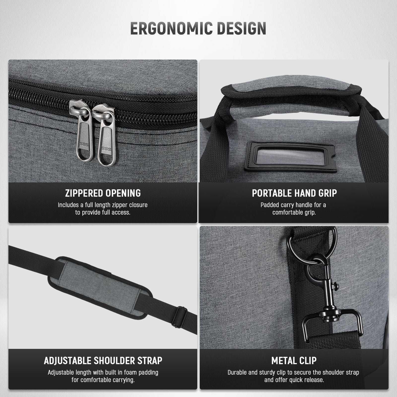 NEEWER PB5 Carrying Bag for Flash features ergonomic designs.