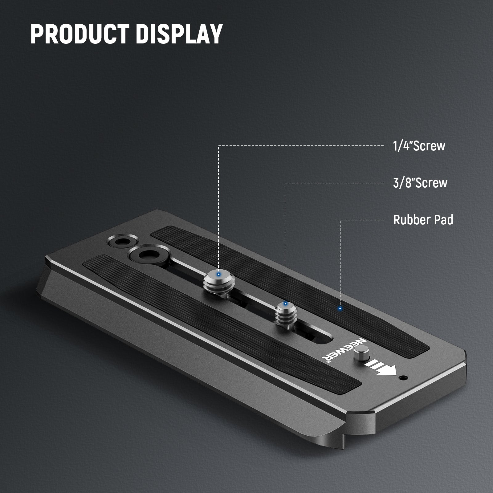 Product details of the NEEWER 501PL Tripod Fluid Head Quick Release Plate