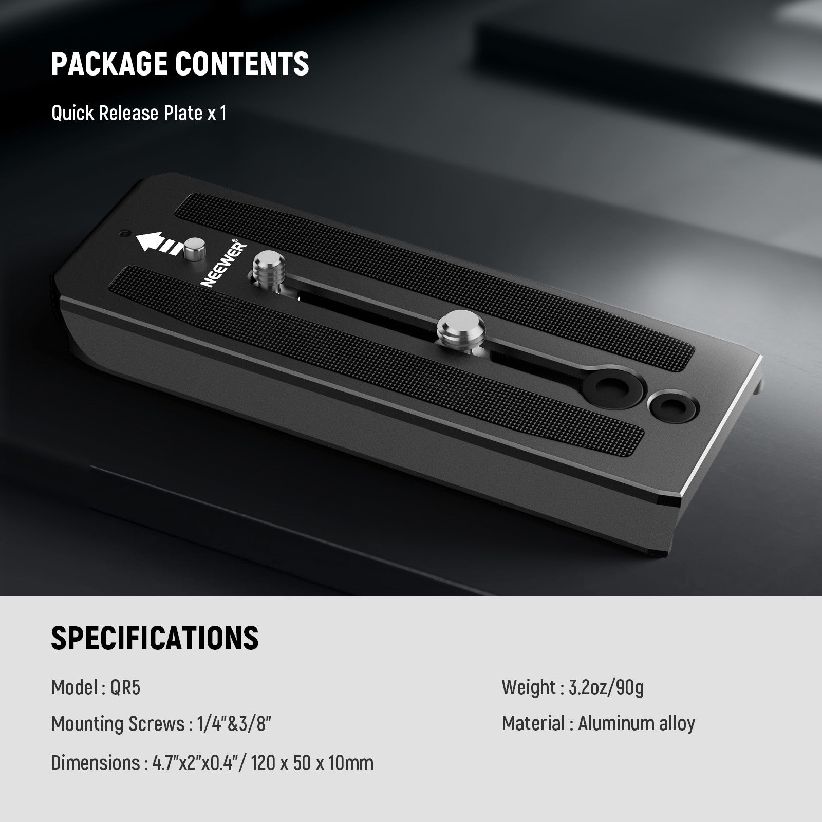 Package Contents of the NEEWER QR5 501PL 504PL Quick Release Plate For Manfrotto