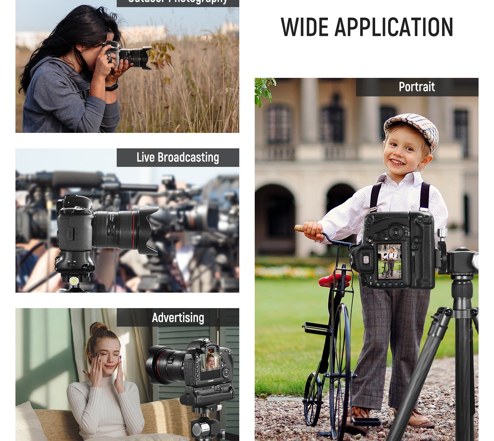 Wide Applications of the NEEWER BG-E20 Camera Battery Grip For Canon 5D Mark IV