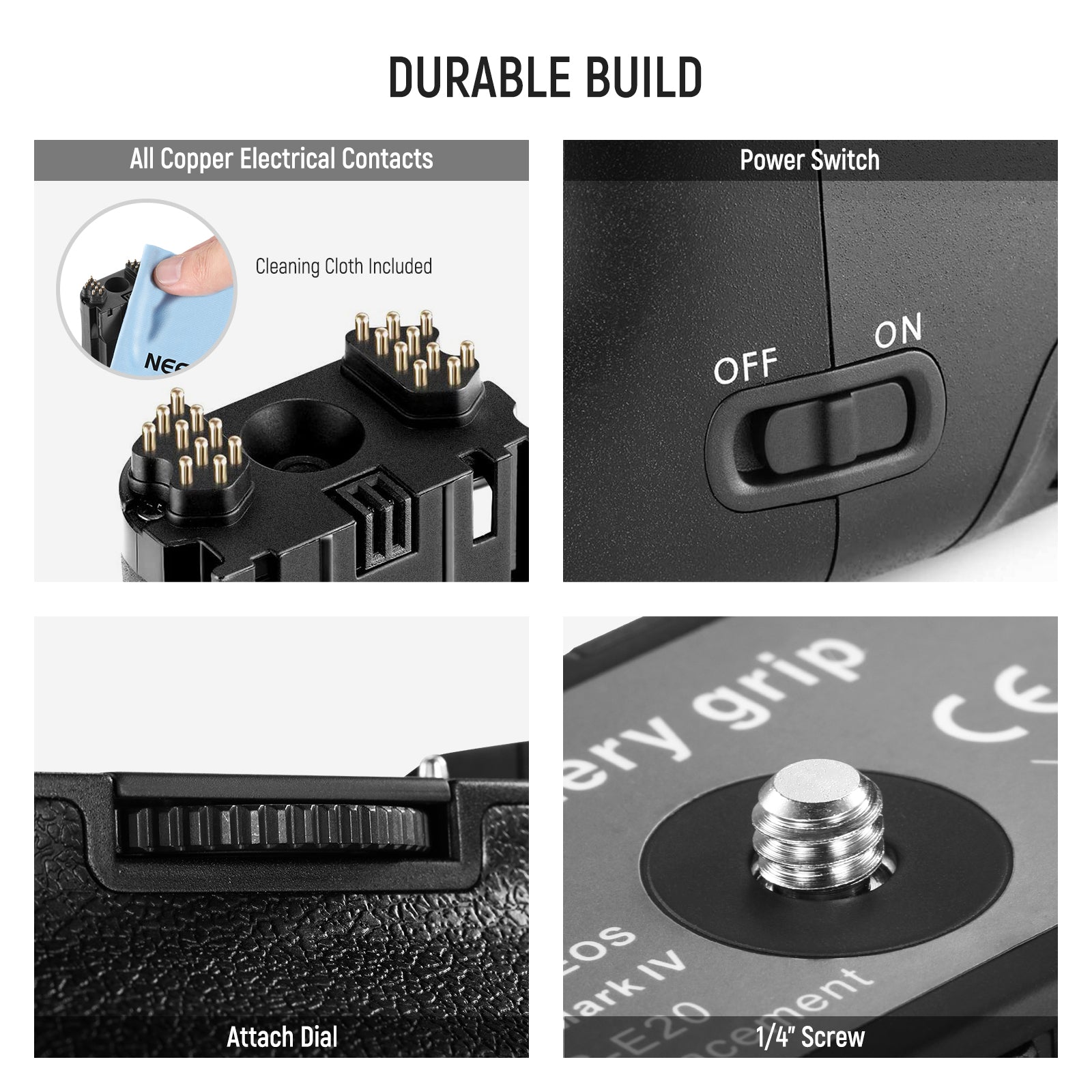 NEEWER BG-E20 Camera Battery Grip is durable.