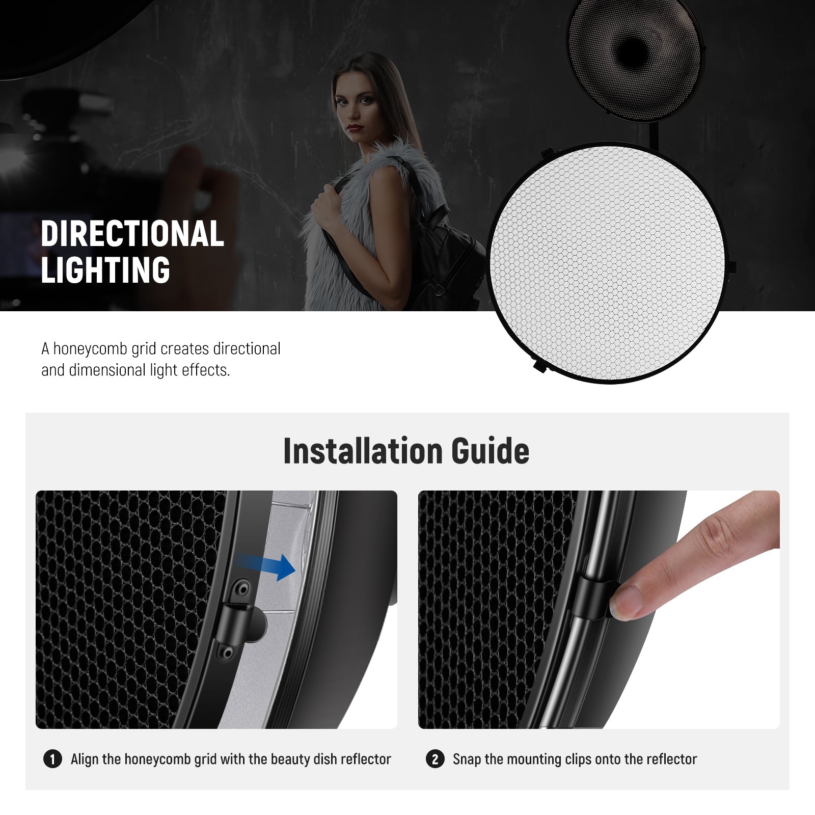 Installation Guide of the NEEWER LD55 21.6″ FlashLight Reflector