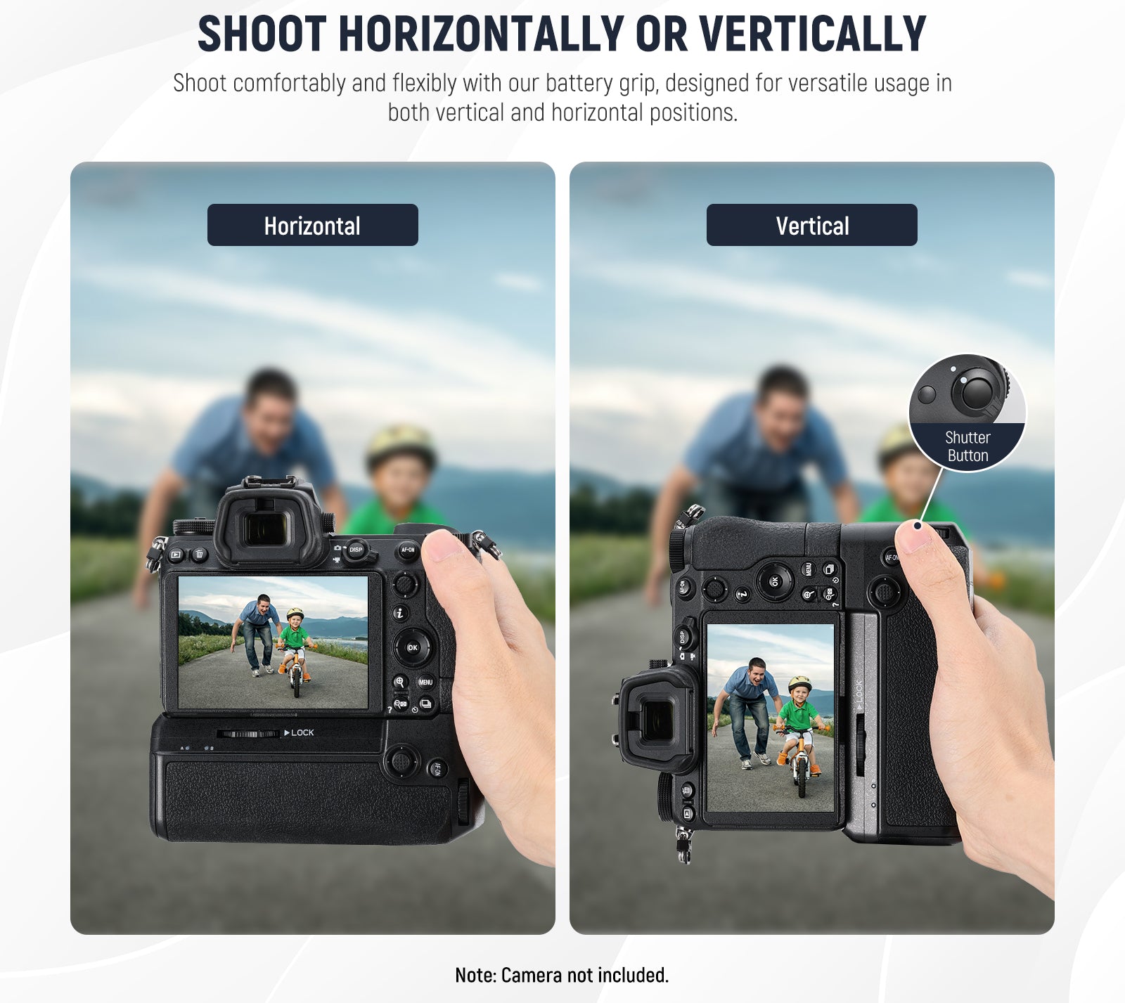 NEEWER MB-N11 Vertical Battery Grip provides a comfortable grip for vertical shooting