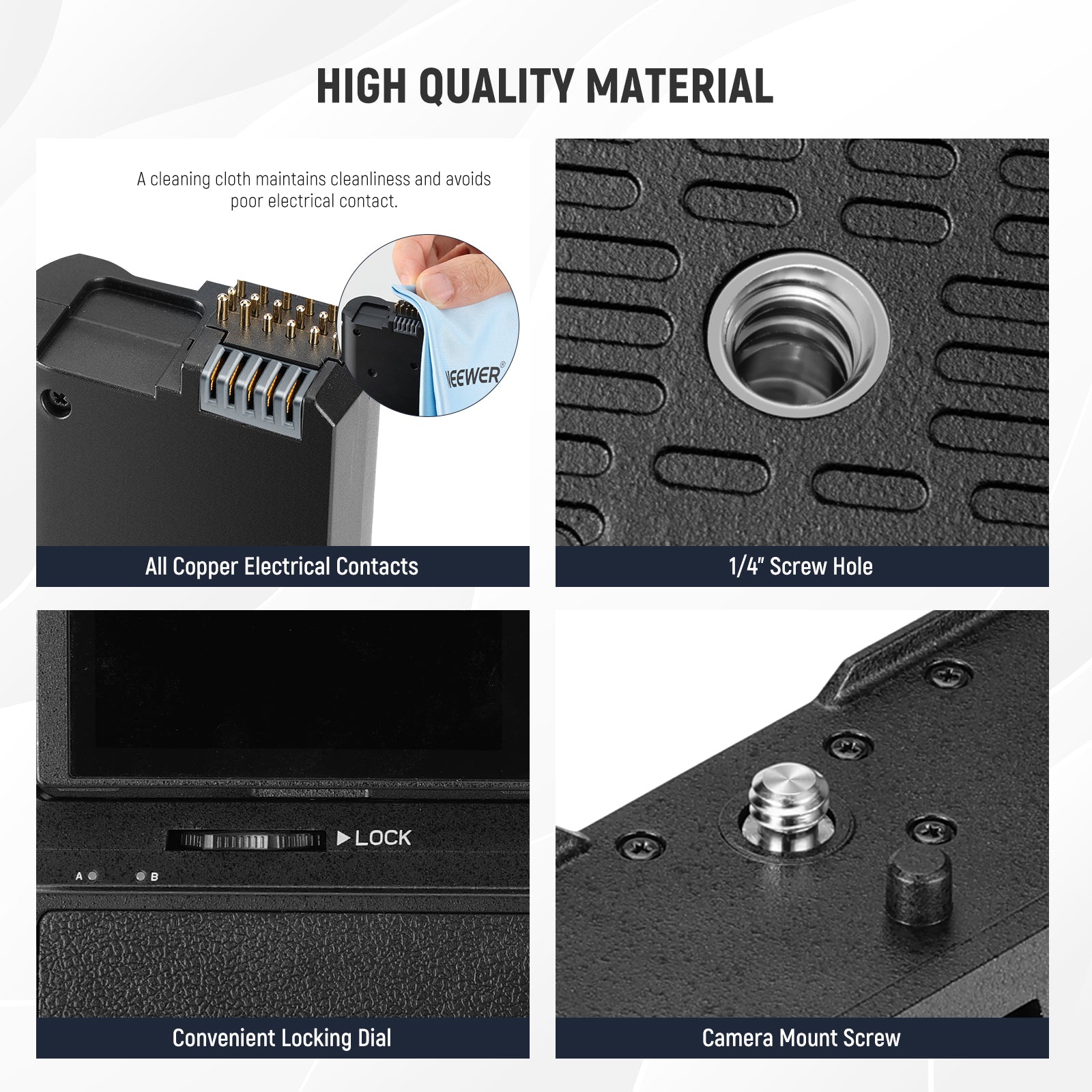 NEEWER MB-N11 Vertical Battery Grip is made of high quality material.