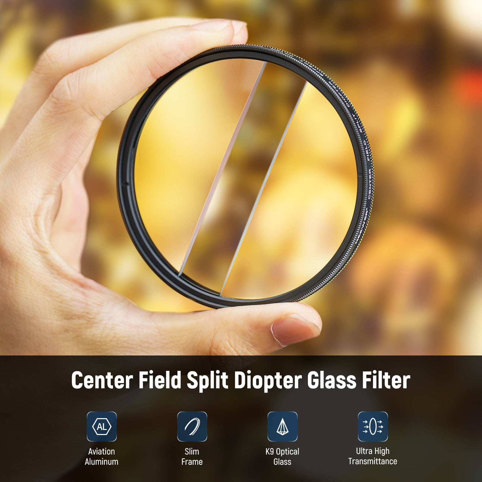 NEEWER Center Field Split Diopter Glass Filter