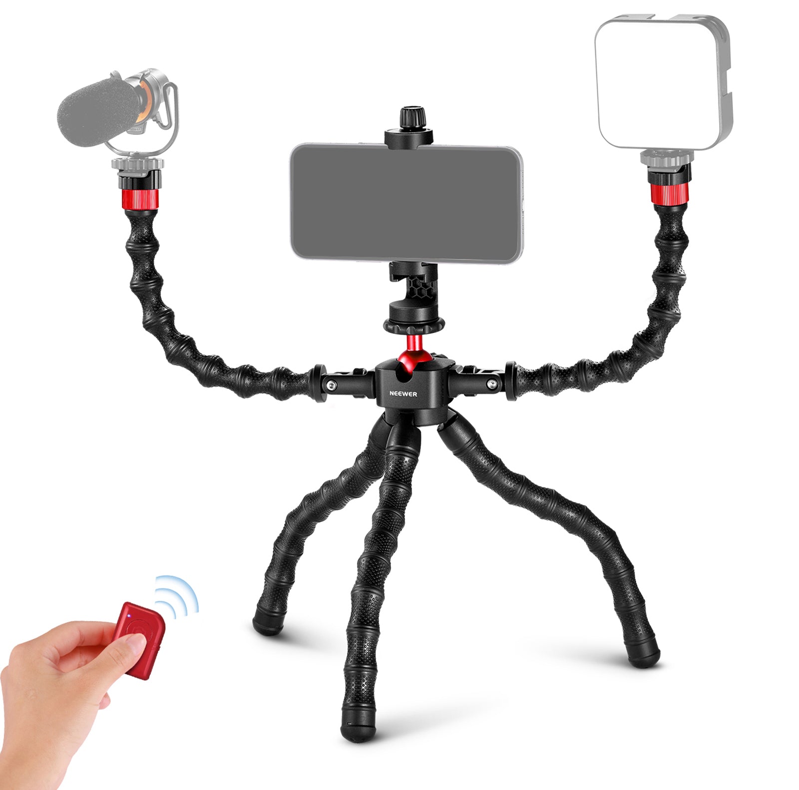 NEEWER T91 Flexible Phone Tripod with Two Magic Arms